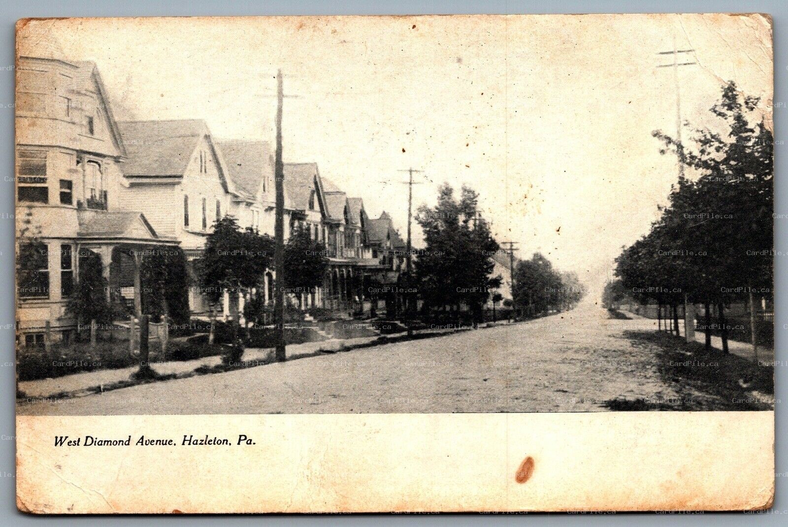 Postcard Hazleton Pennsylvania c1907 West Diamond Avenue Luzerne County