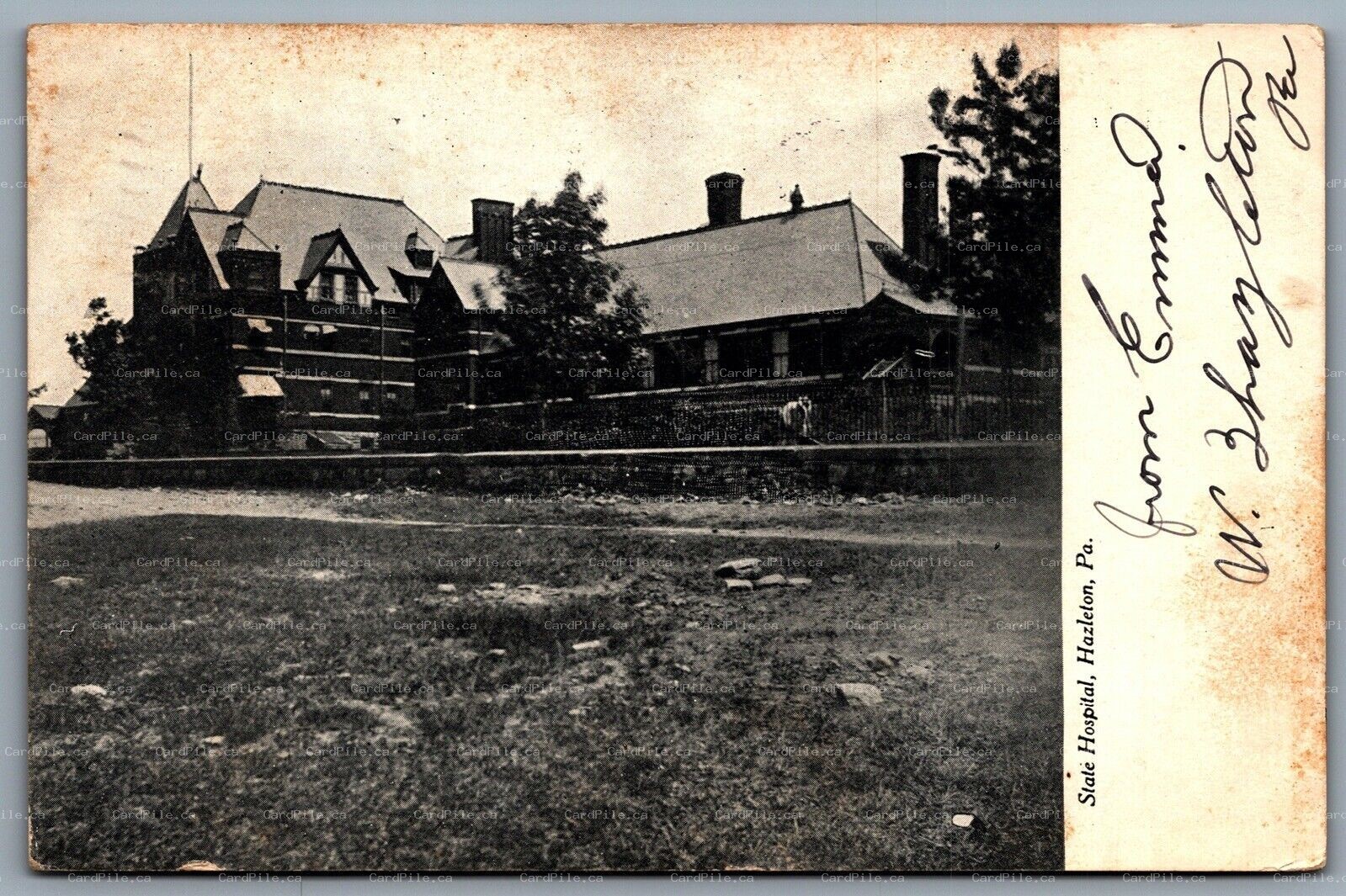 Postcard Hazleton Pennsylvania c1906 State Hospital Luzerne County