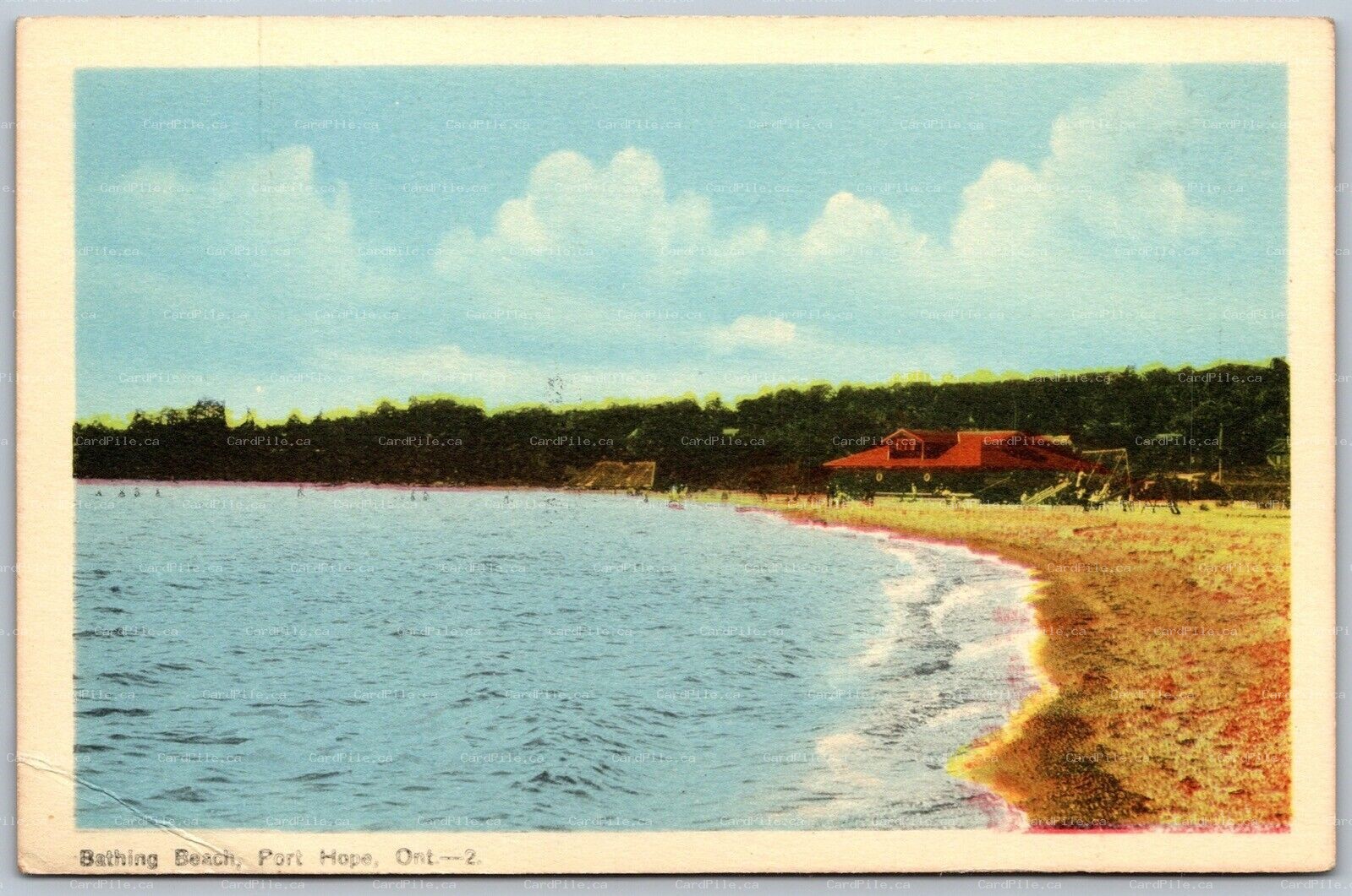 Postcard Port Hope Ontario c1930s Bathing Beach Northumberland County PECO