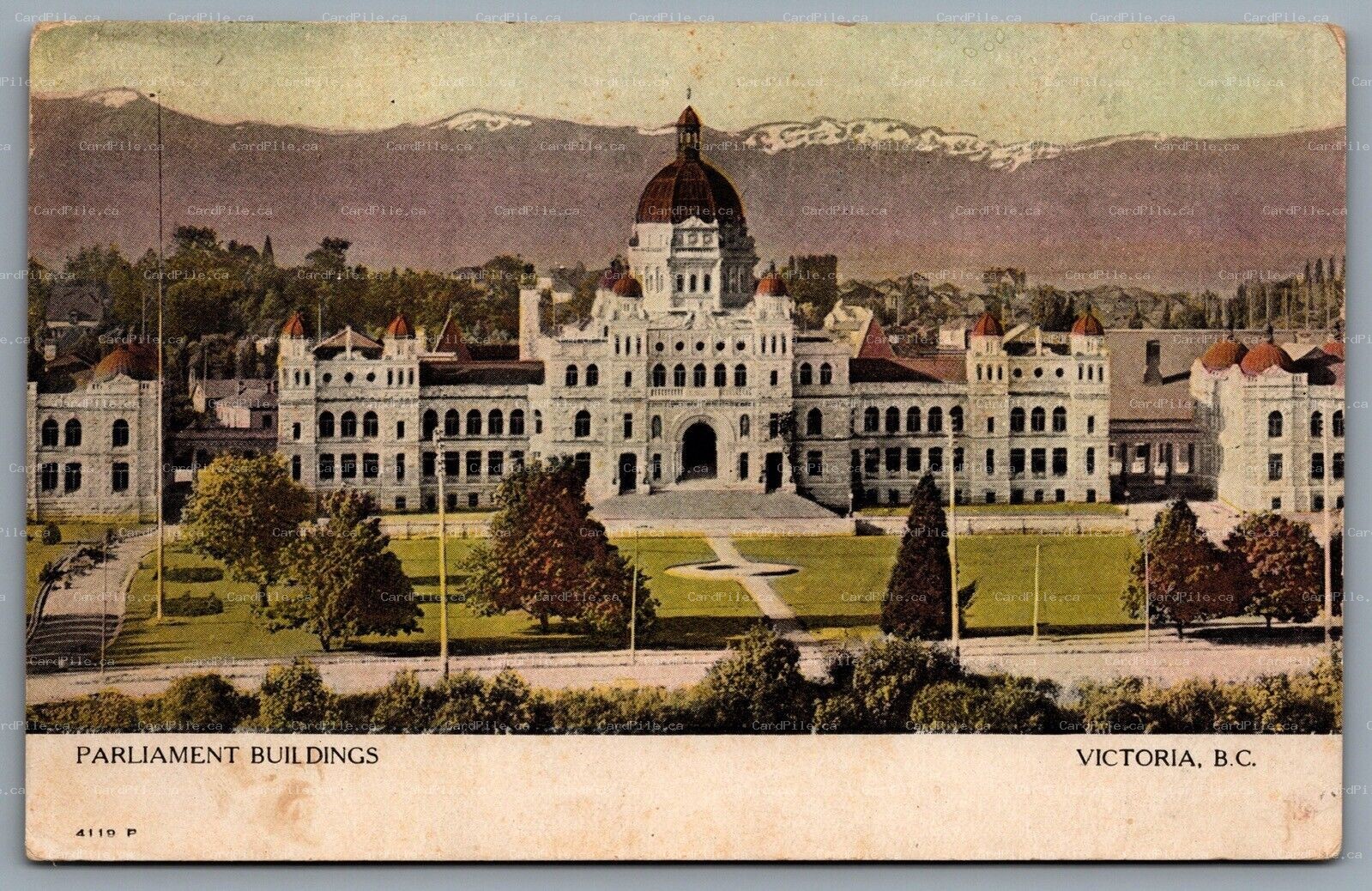 Postcard Victoria British Columbia c1912 Parliament Buildings Warwick Bros