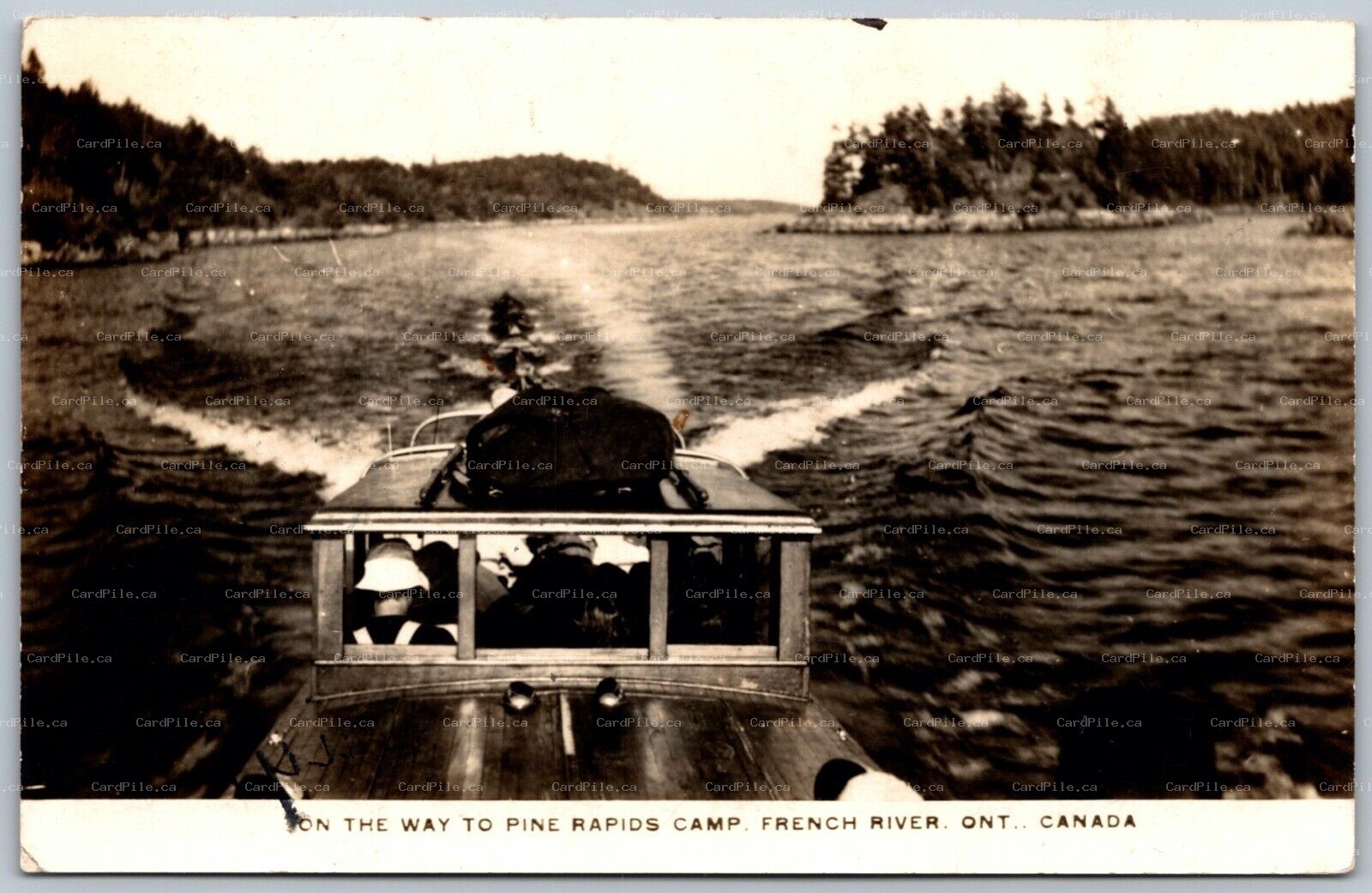 Postcard RPPC c1920s French River Ontario On The Way To Pine Rapids Camp