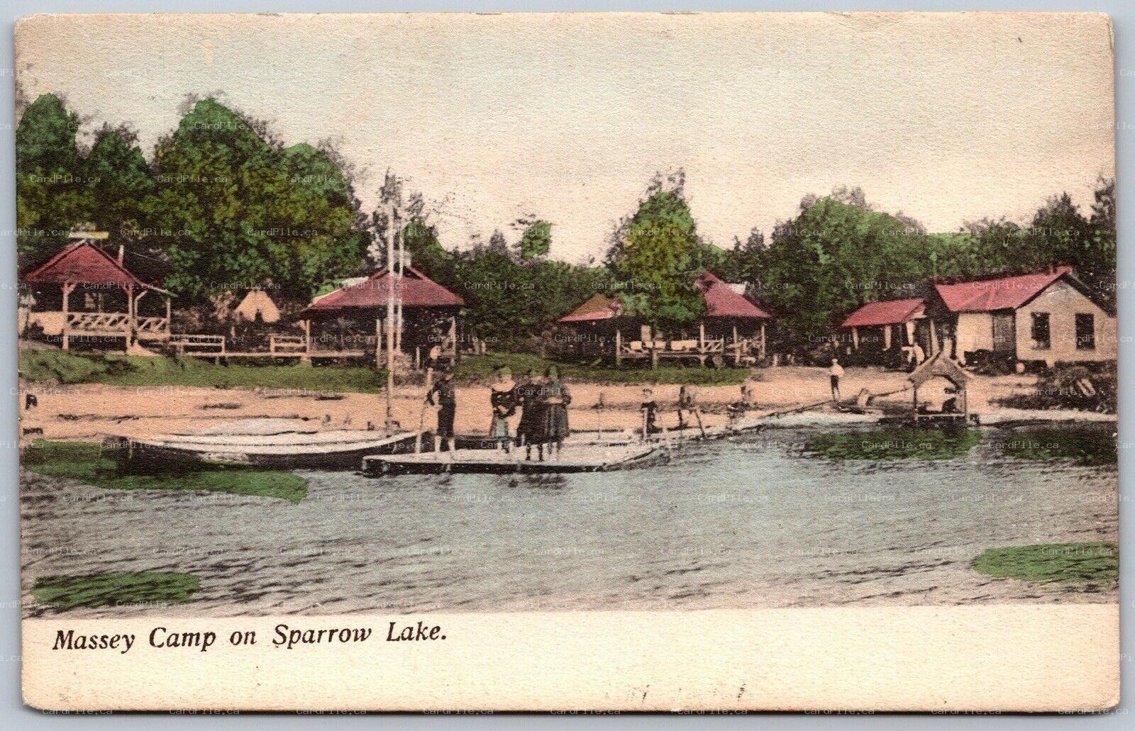 Postcard Sparrow Lake Ontario c1911 Massey Camp Split Ring Cancel Port Stanton