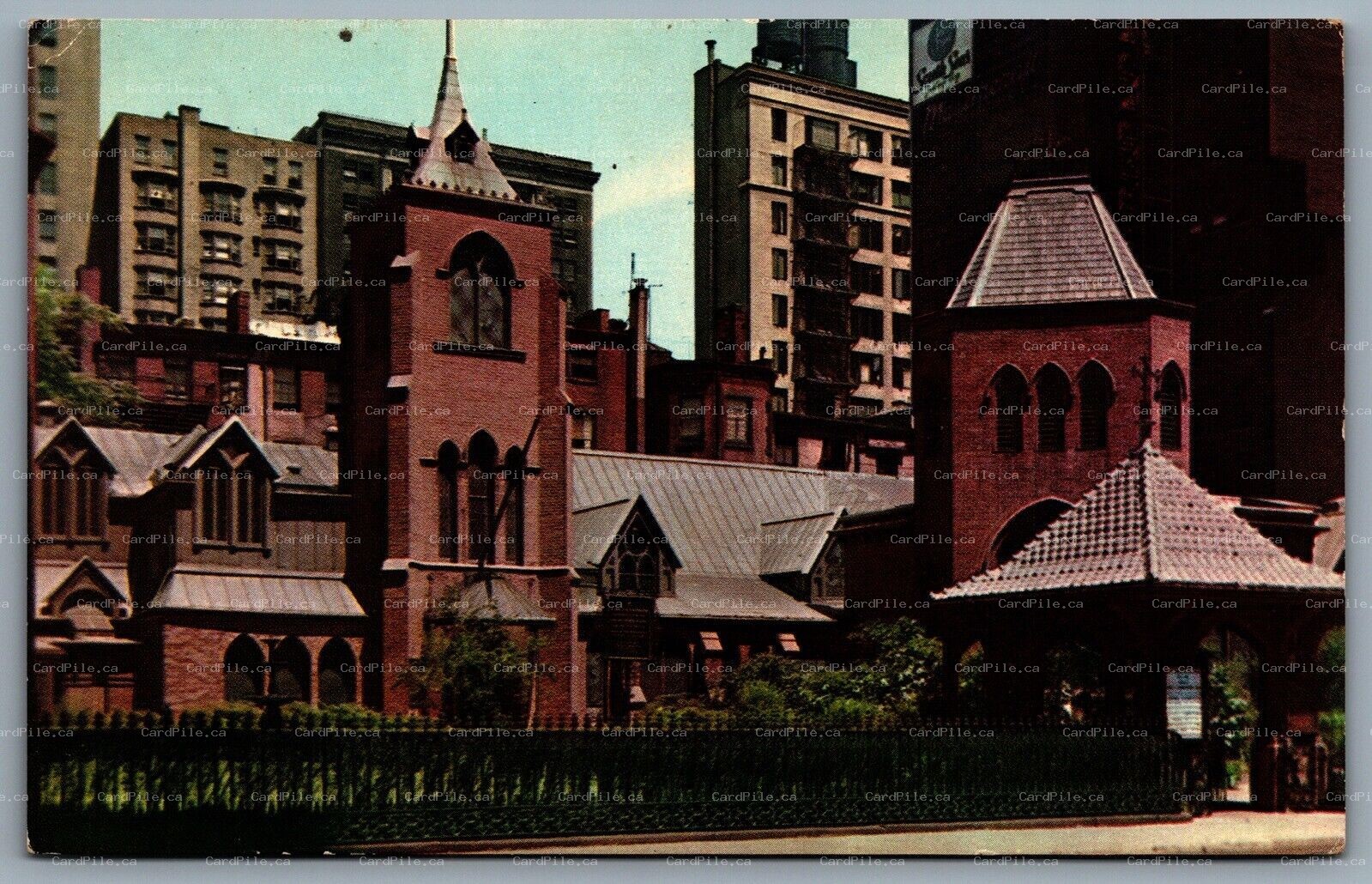Postcard New York City NY c1960s The Little Church Around The Corner Street View