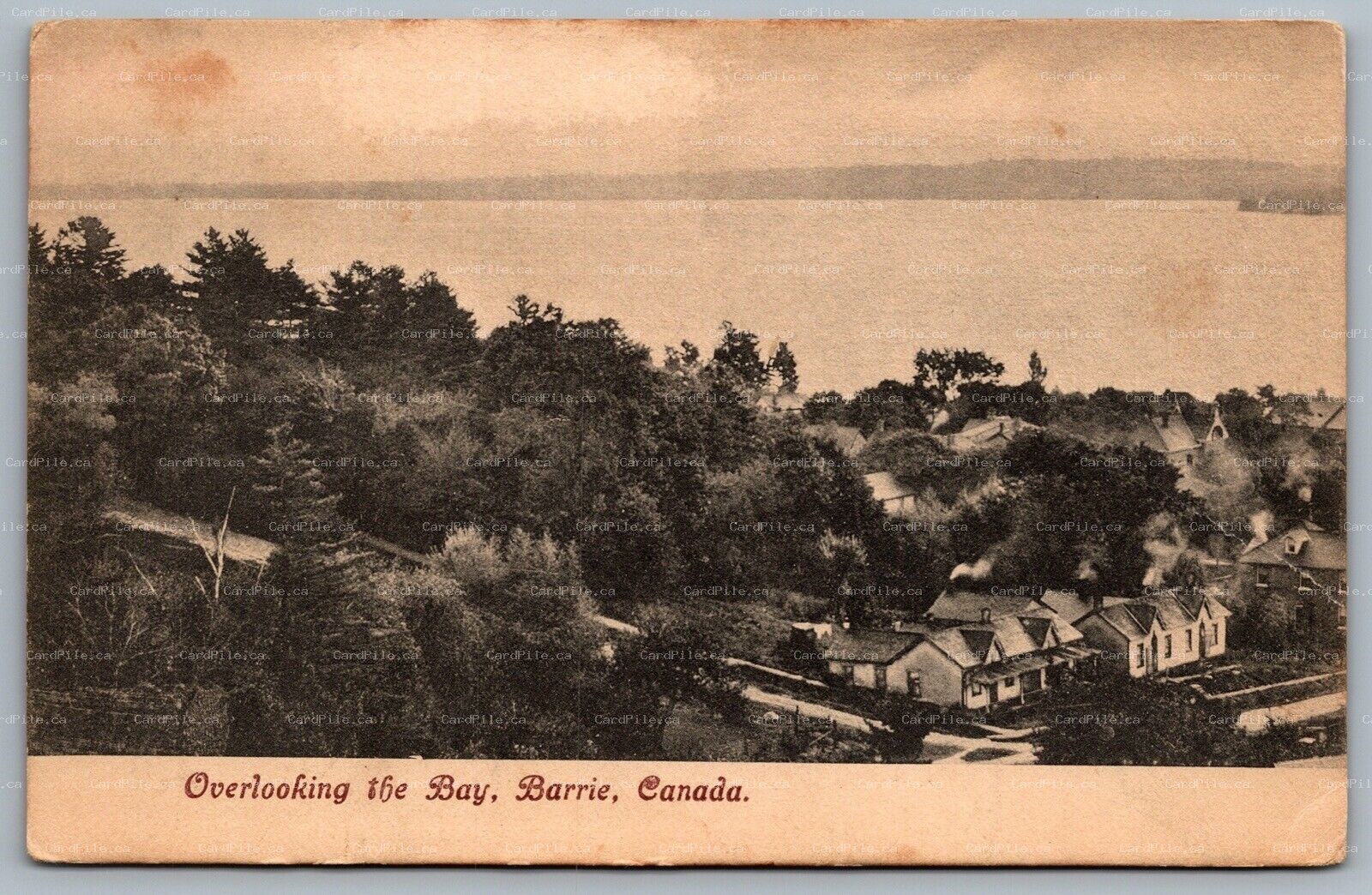 Postcard Barrie Ontario c1910s Overlooking The Bay Lake Simcoe County 