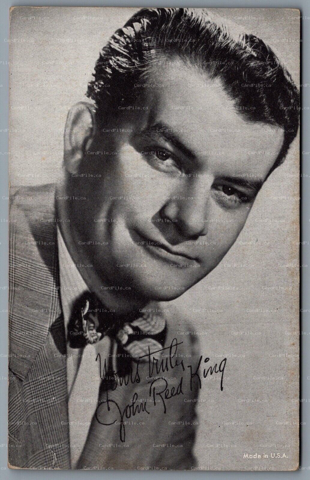 Arcade Card c1940s John Reed King Radio and Television Game Show Host CBS KDKA