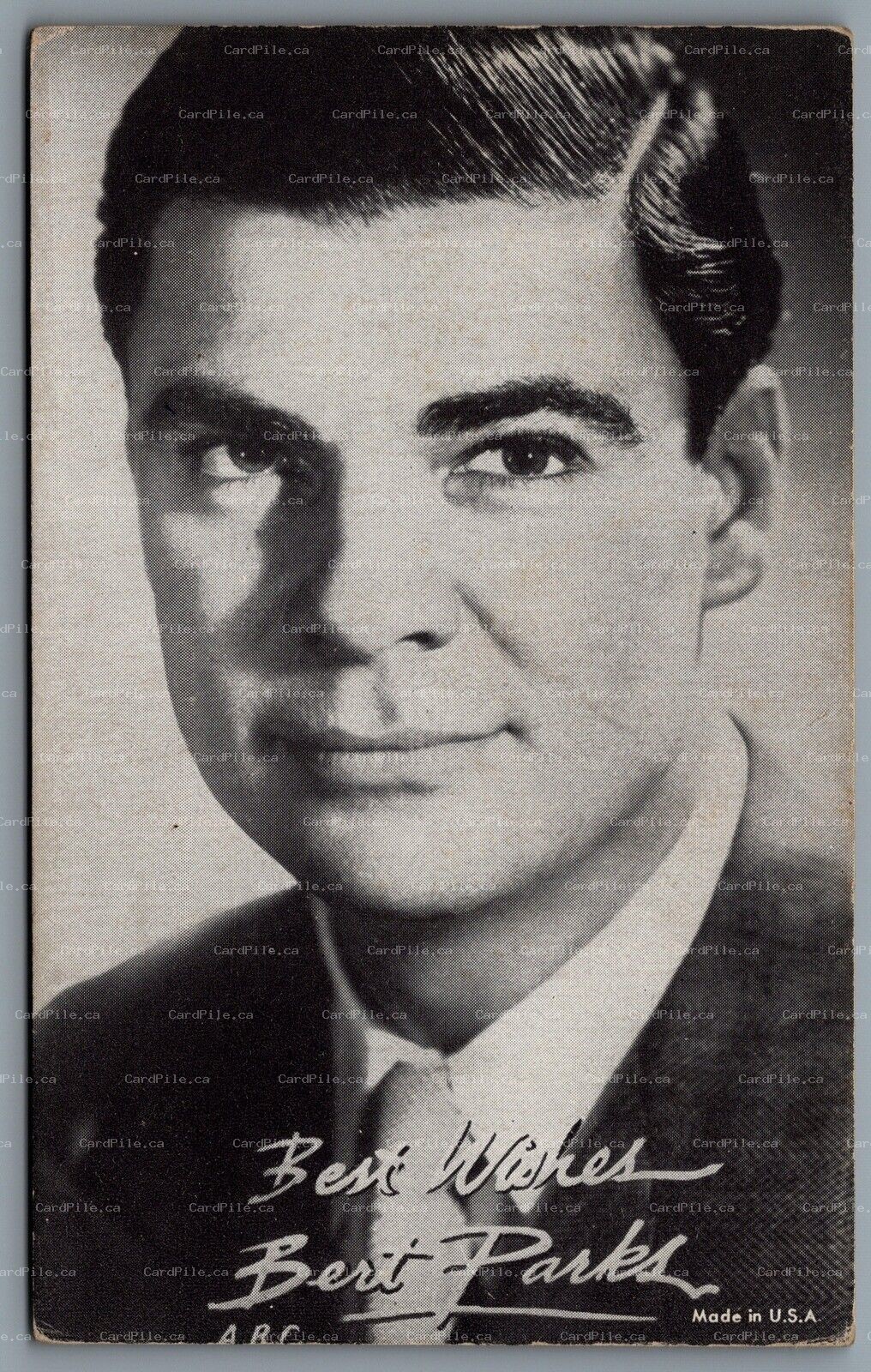 Arcade Card c1940s ABC Bert Parks Actor Singer Radio Television Announcer 