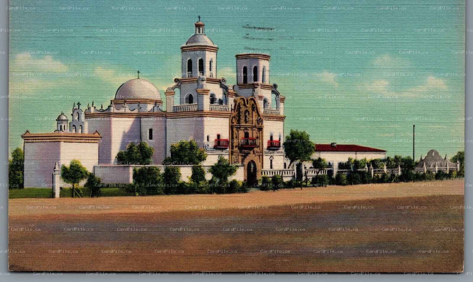 Postcard Tucson AZ c1935 San Xavier Del Bac Franciscan Mission Father Kino