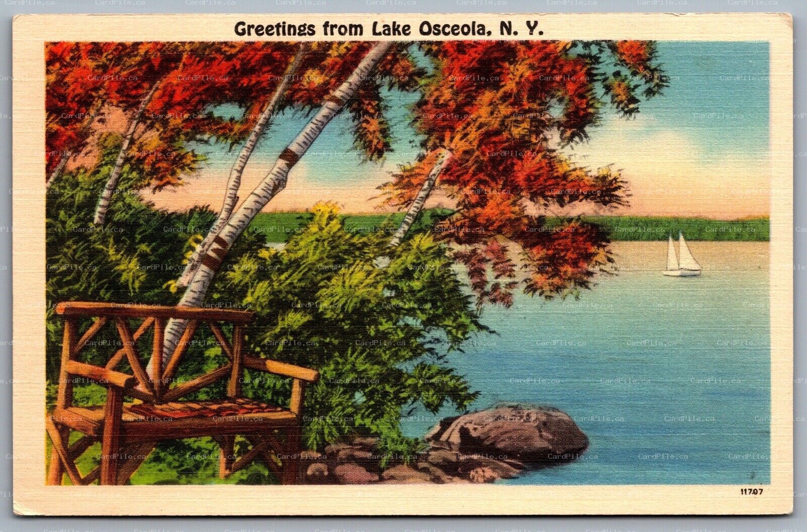 Postcard Lake Osceola NY c1930s? Greetings from Lake Osceola New York B