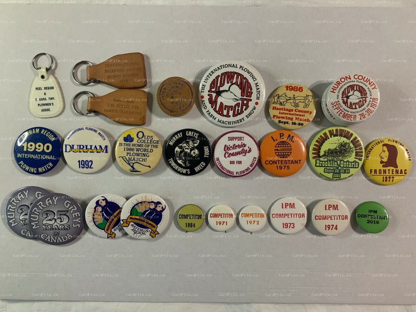 VINTAGE Lot of Various Plowing Pinback Buttons from Ontario Canada