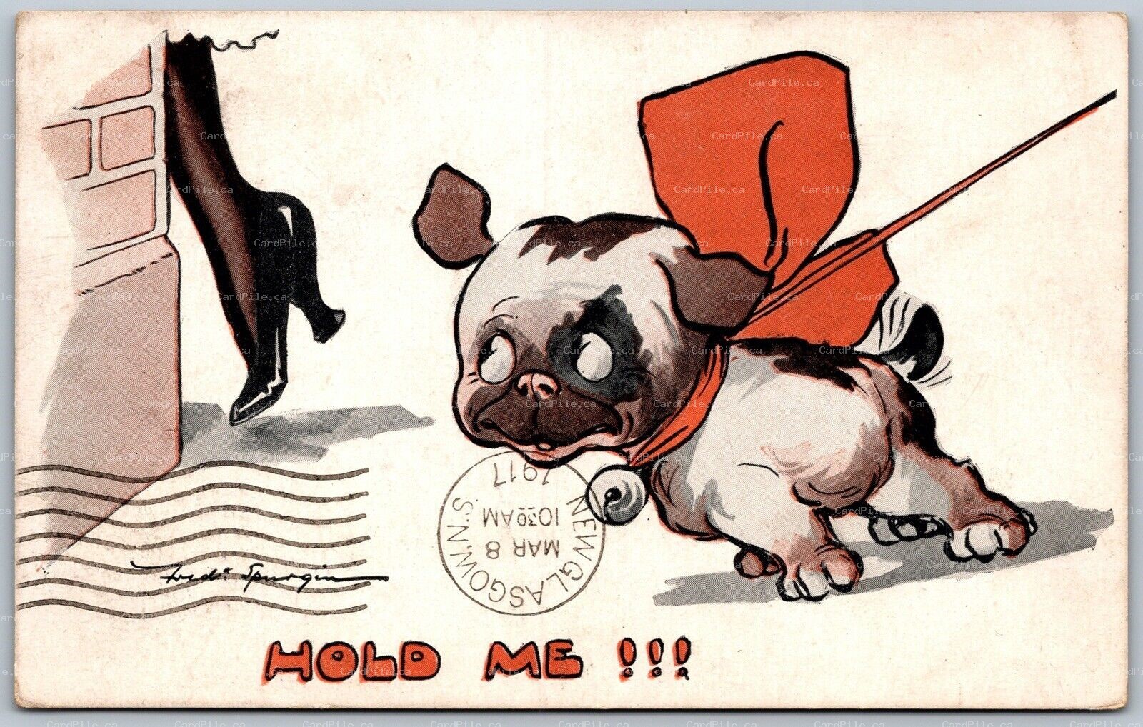 Postcard c1917 Split Ring Cancel Wilkin Siding NS Artist Signed Fred Spurgin