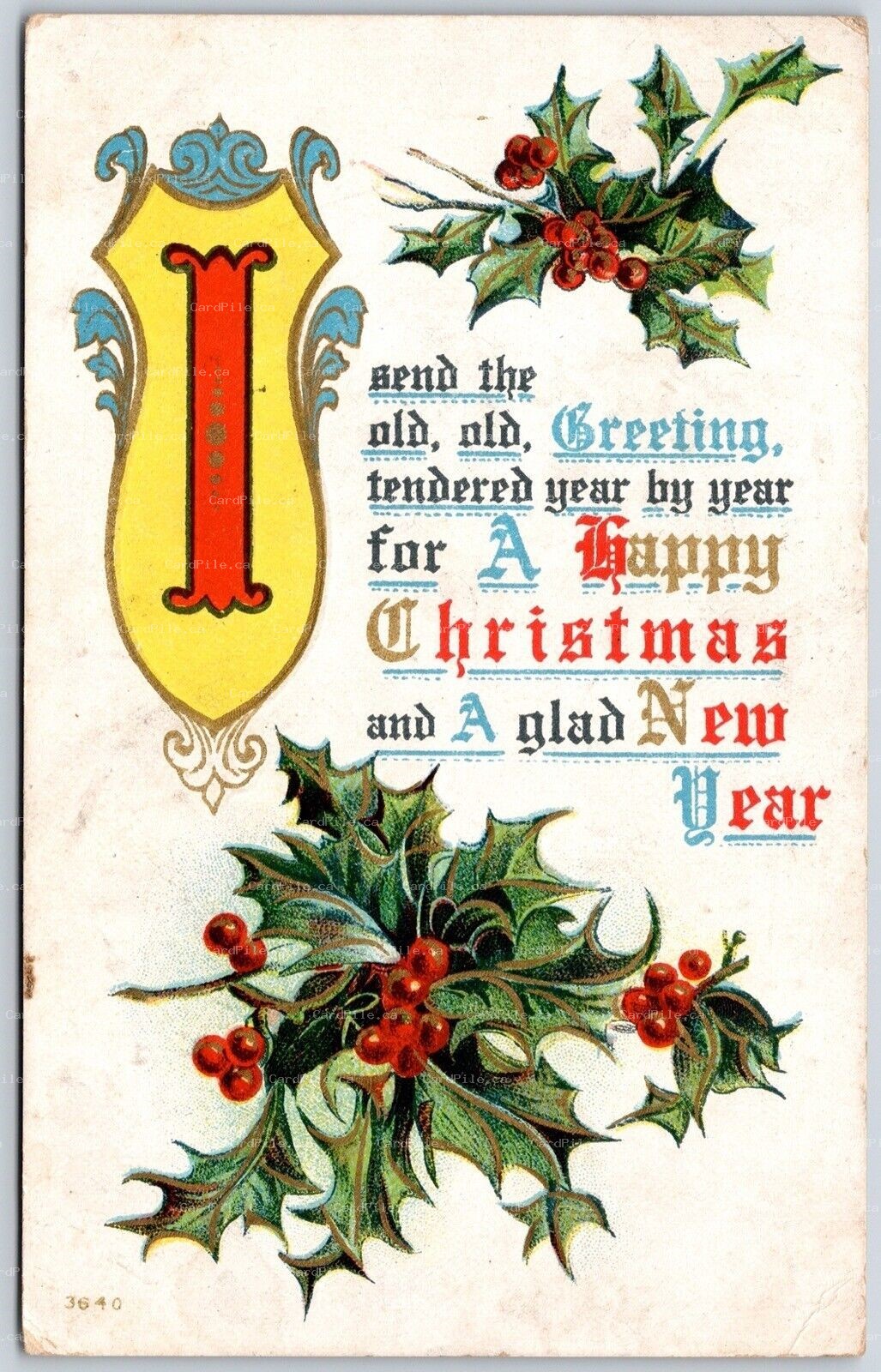 Postcard c1910 Split Ring Cancel Port Medway Nova Scotia Christmas New Year