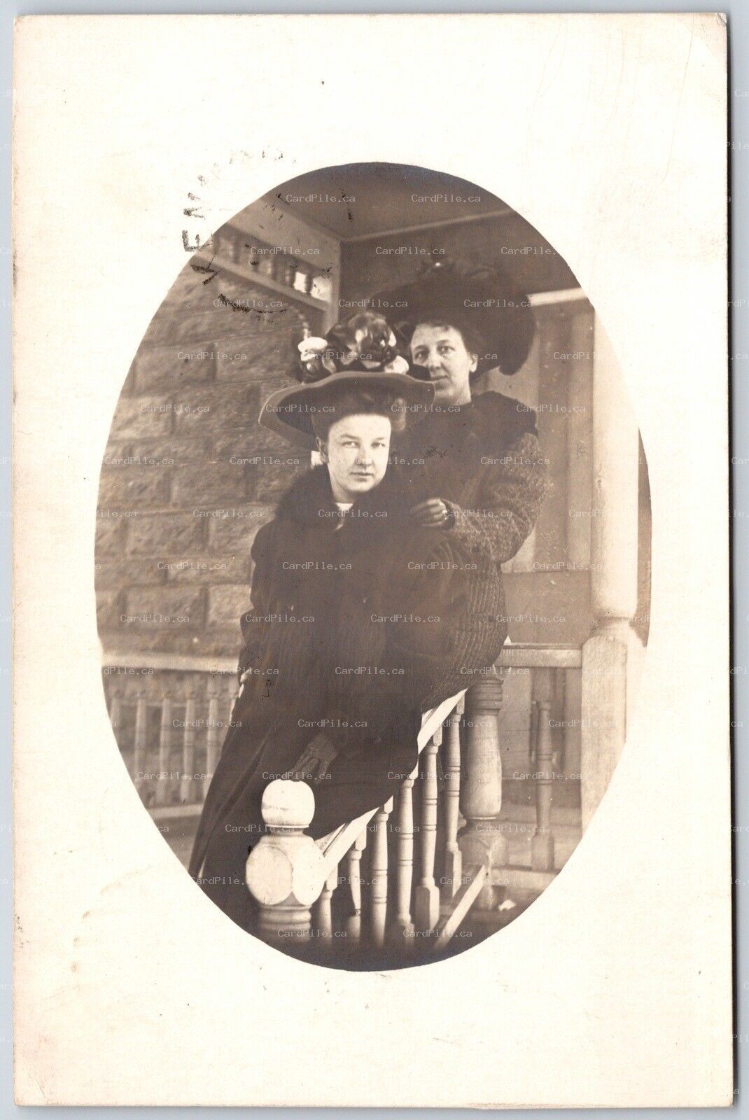 RPPC 1909 Iona Station Ontario Split Ring Cancel Identified Ida Grisdale & Ethel