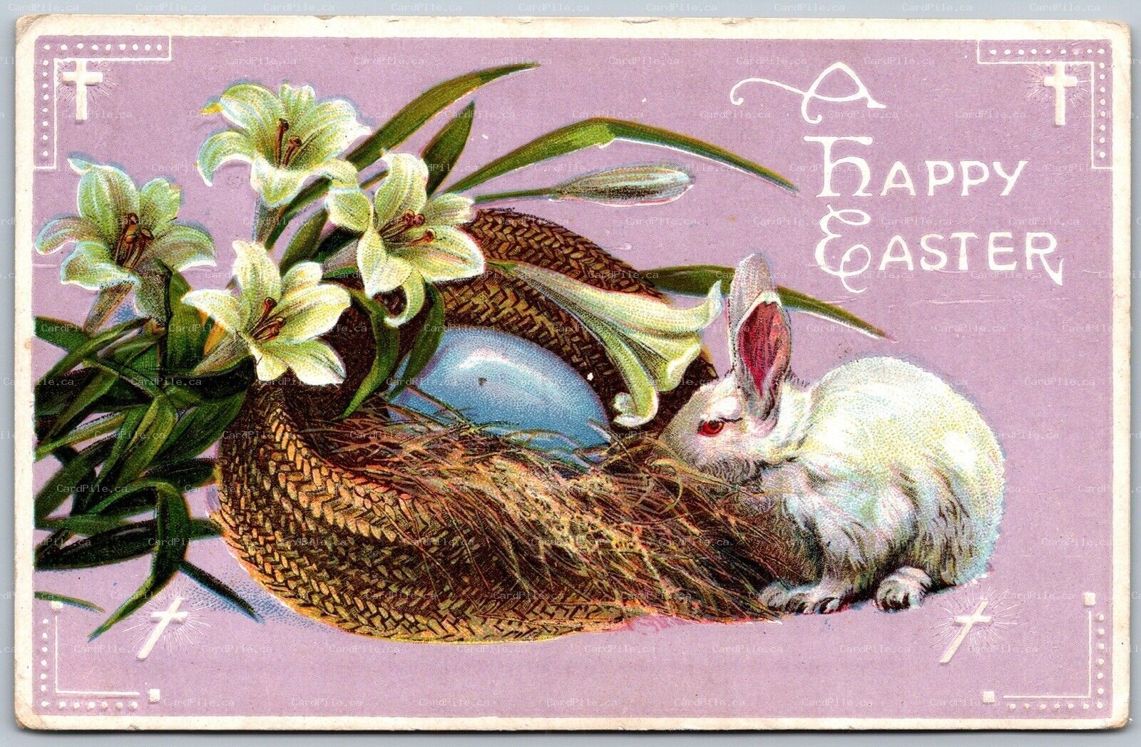 Postcard c1913 Split Ring Dupelx Cancel Port Medway Nova Scotia A Happy Easter