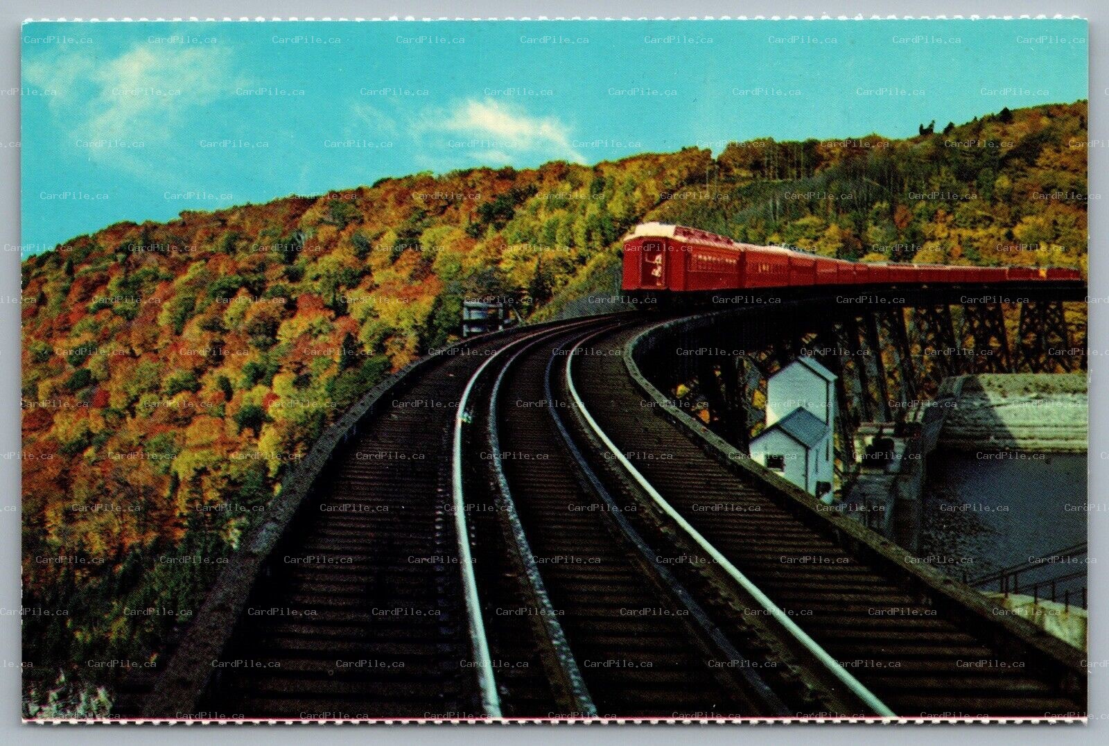 Postcard Sault Ste. Marie ONT Algoma Central Railway Montreal River Trestle