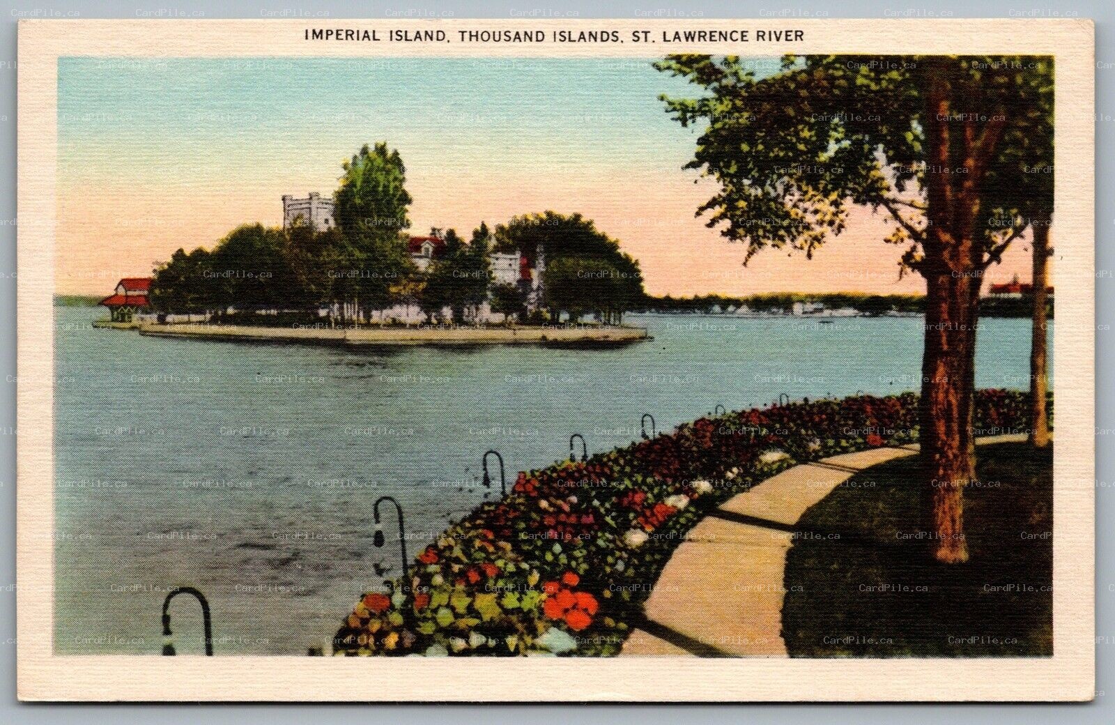 Postcard Thousand Islands Ontario c1930s Imperial Island St. Lawrence River 