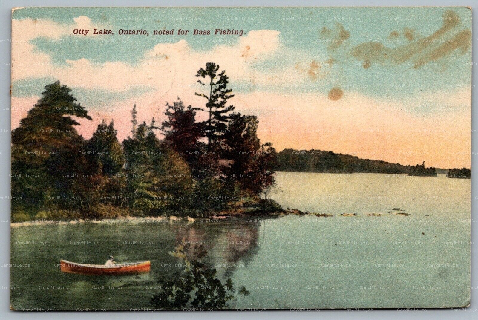 Postcard Otty Lake Ontario c1912 Noted For Bass Fishing Scenic Lanark County