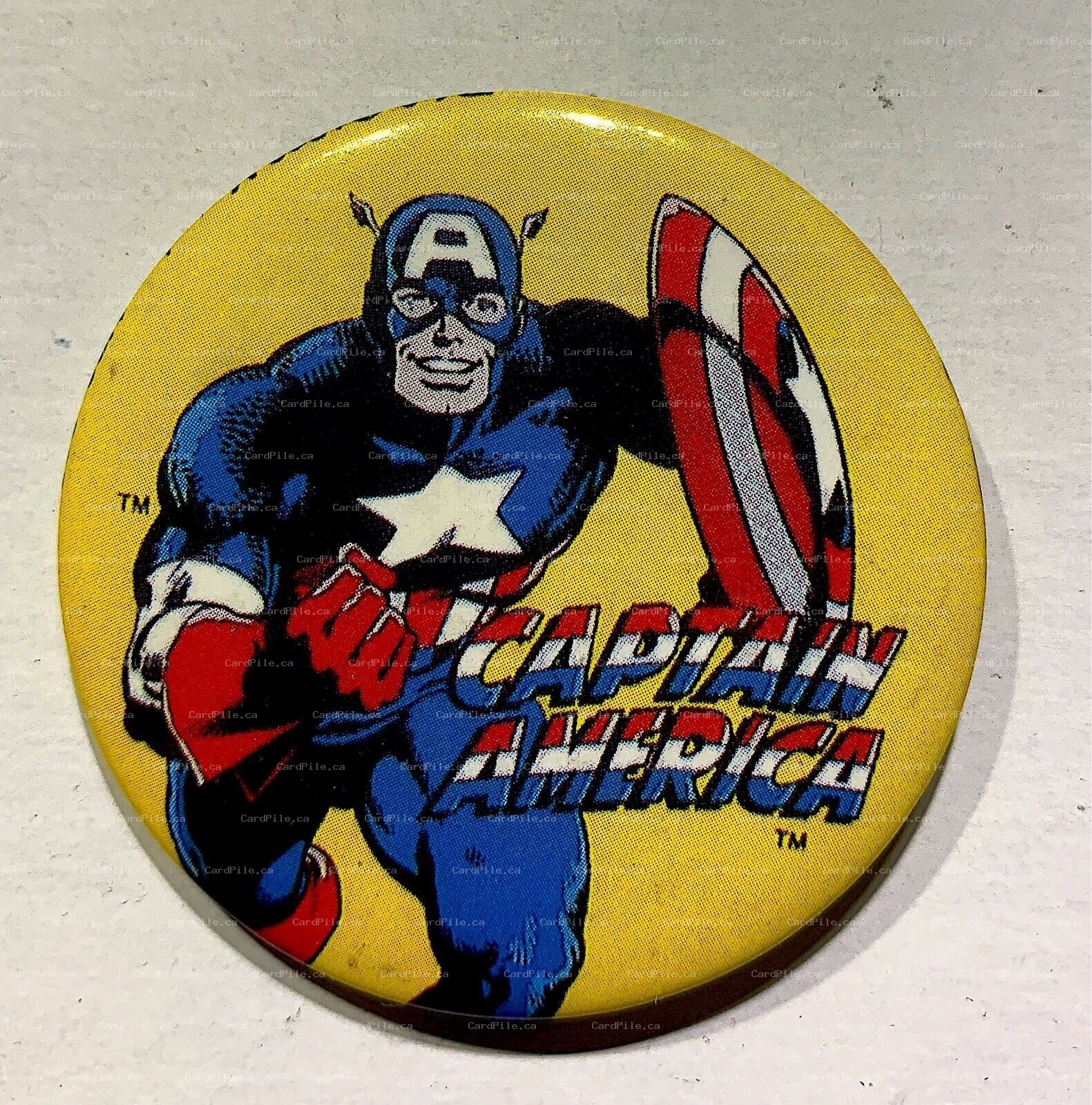 VINTAGE 1989 Marvel Comics Captain America Pinback Button