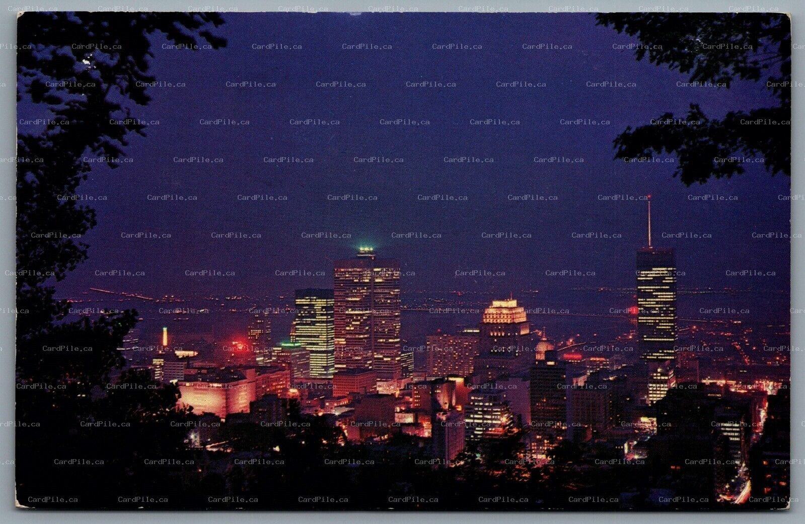 Postcard Montreal Quebec c1965 Night View from Mount Royal