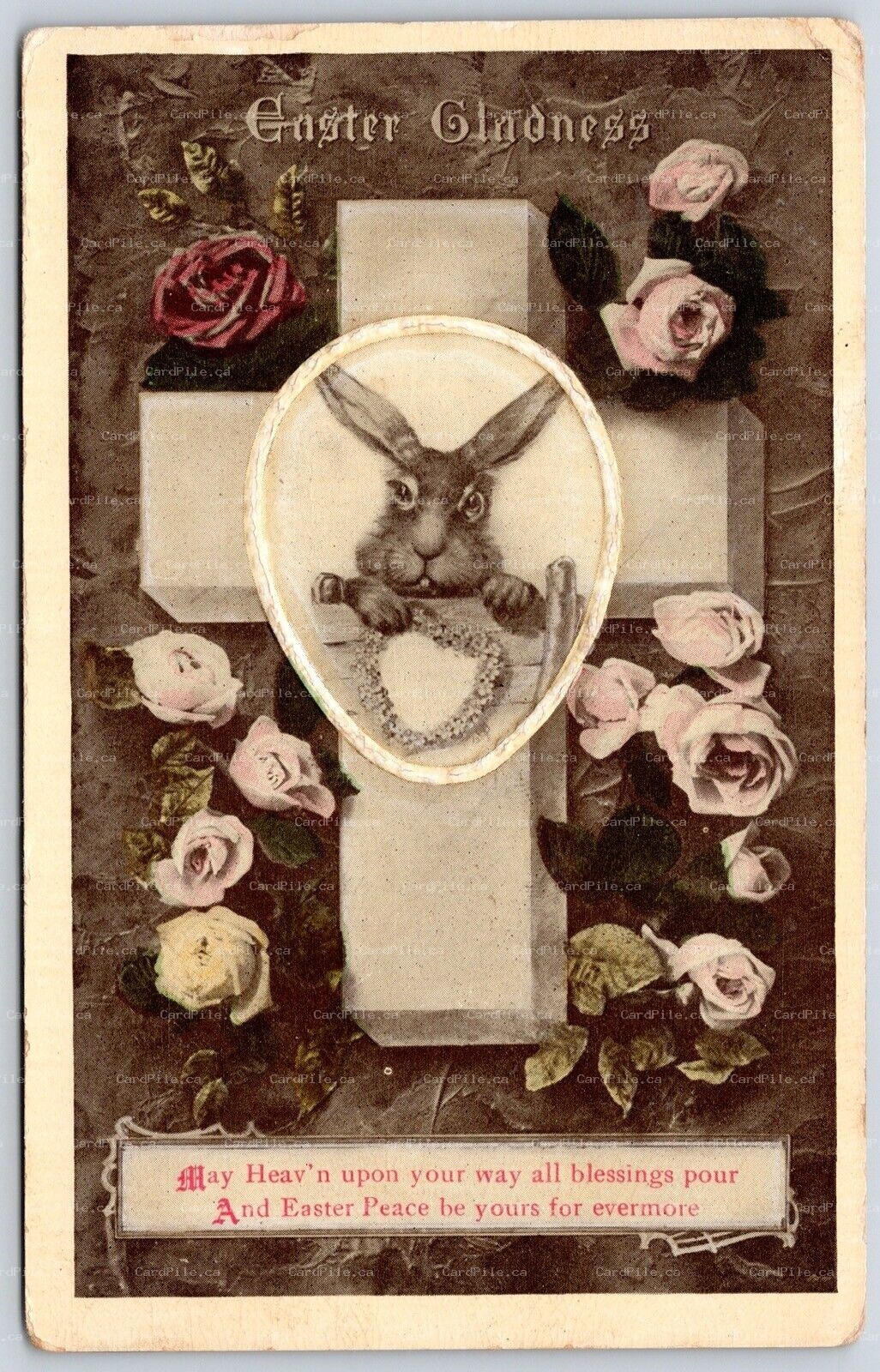 Postcard c1914 Split Ring Cancel Volglers Cove Nova Scotia Easter Greetings 