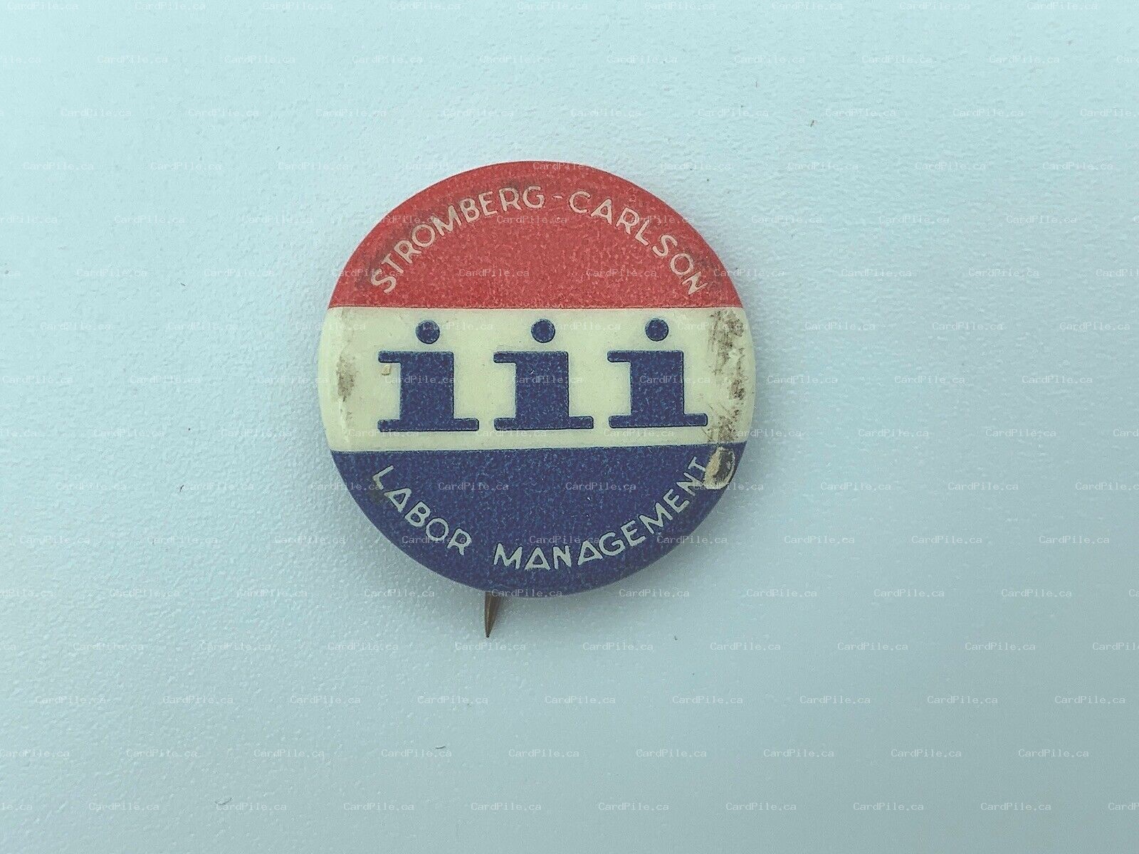 VINTAGE 19?? Stromberg Carlson III Labor Management - Pinback Button