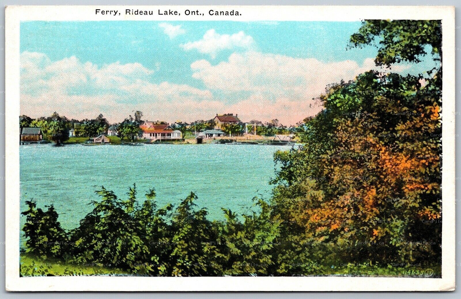 Postcard Rideau Lake Ontario c1938 Ferry Scenic View Leeds and Grenville County