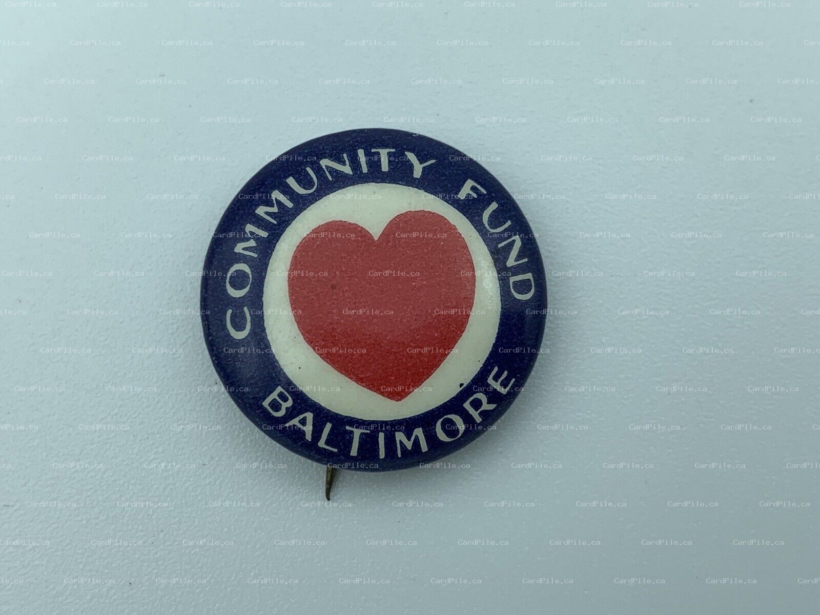 VINTAGE 19?? Baltimore Maryland Community Fund - Heart - Pinback Button 