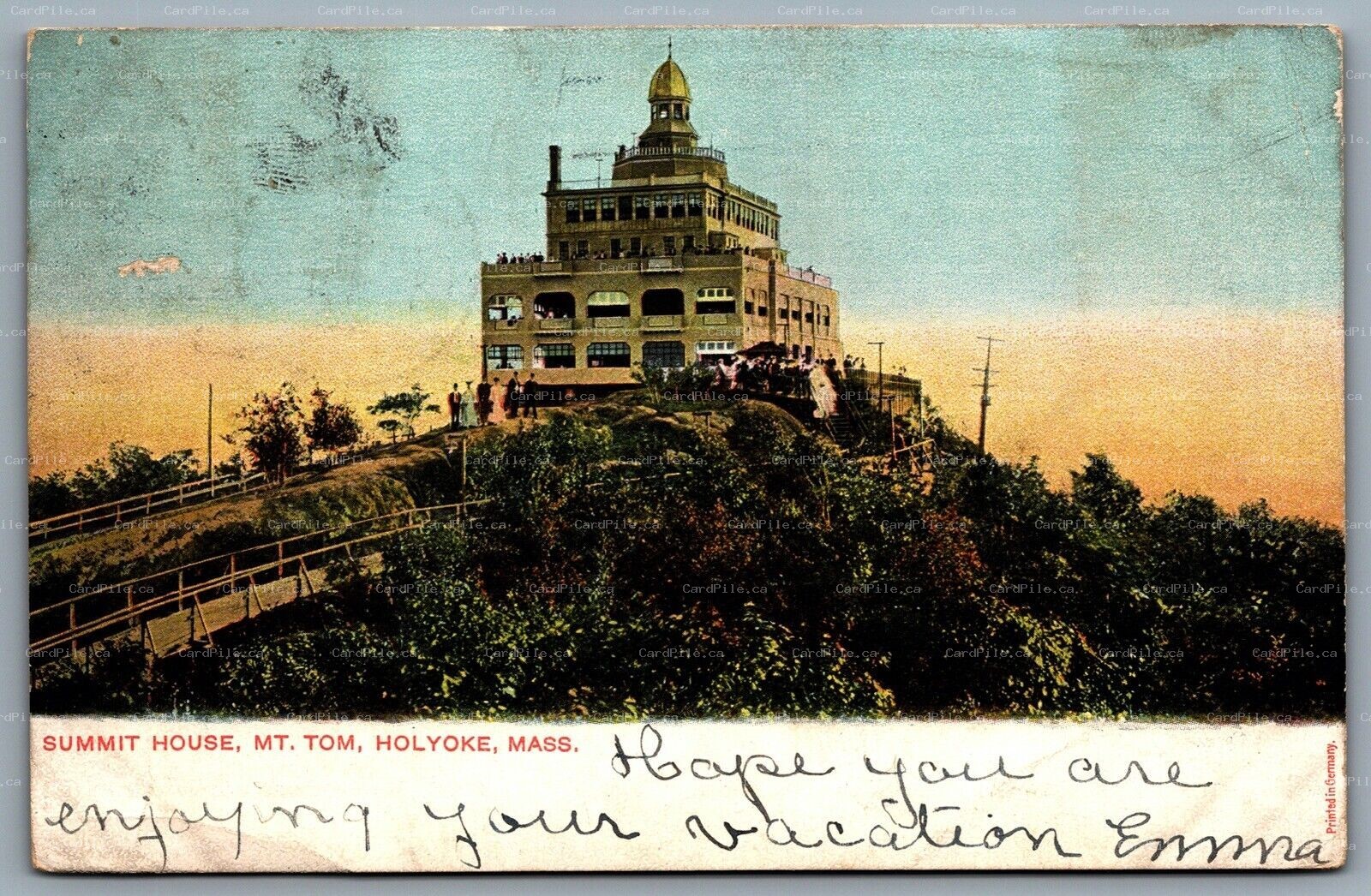 Postcard Holyoke MA c1908 Summit House on Mt. Tom CDS Duplex Cancel