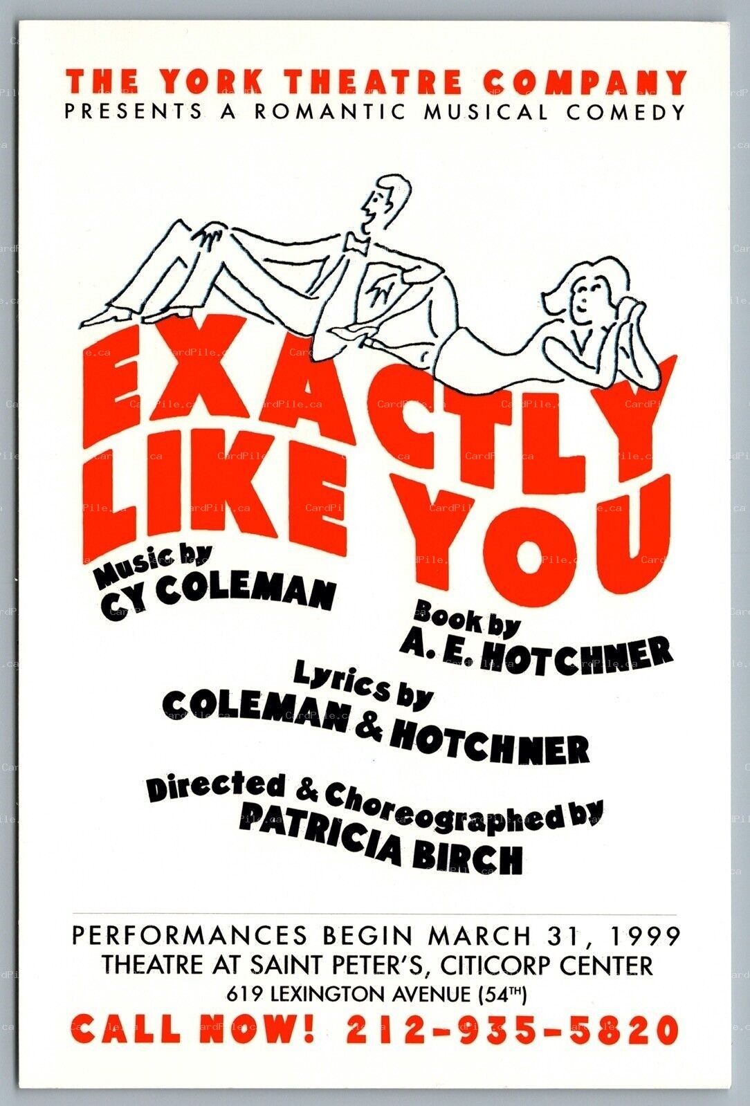 Postcard 1999 Exactly Like You Romantic Musical Comedy Citicorp Center