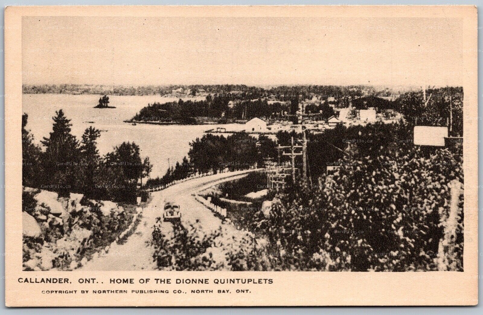 Postcard Callander Ontario c1940s Home of the Dionne Quintuplets Repro