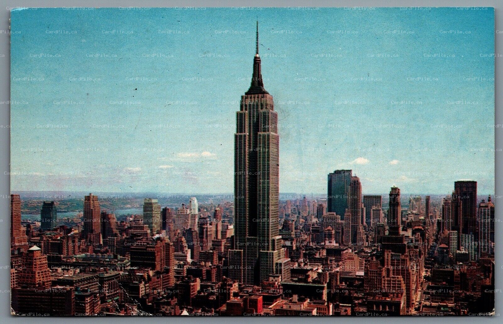 Postcard New York City NY c1961 Uptown Skyline Empire State & RCA Buildings