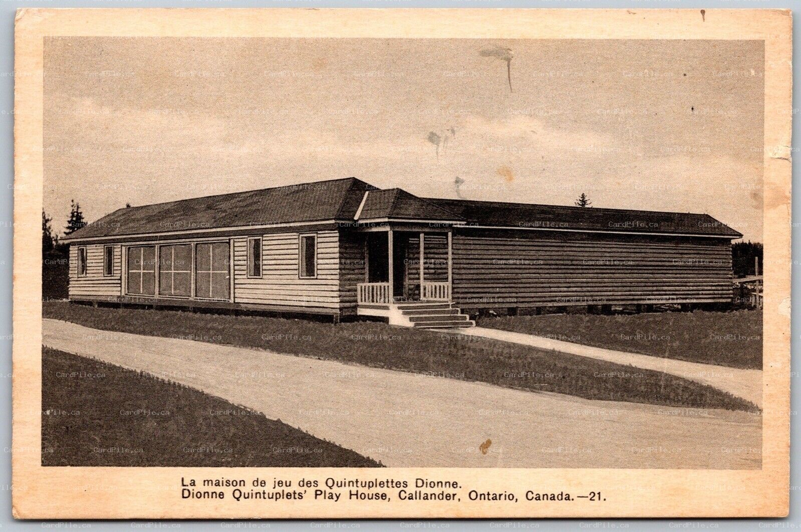 Postcard Callander Ontario c1930s Dionne Quintuplets Play House PECO