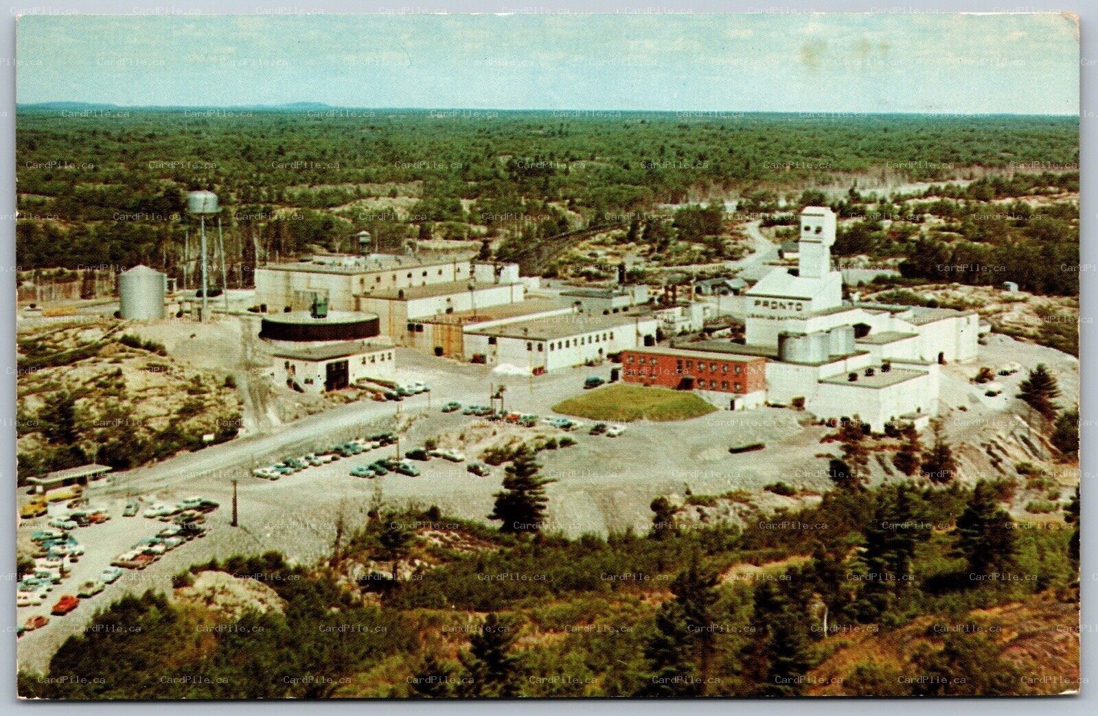 Postcard Blind River ONT c1963 Aerial View Pronto Uranium Mines Rio Tinto Group