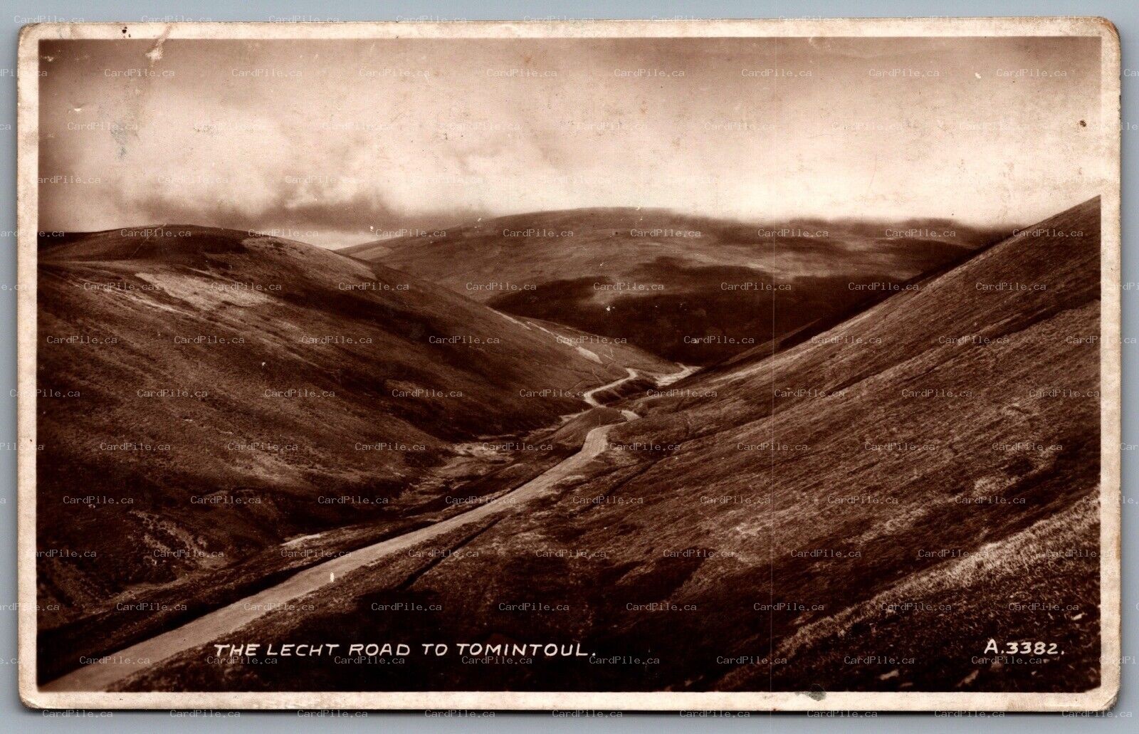 Postcard Banffshire Scotland c1935 The Lecht Road to Tomintoul RPPC
