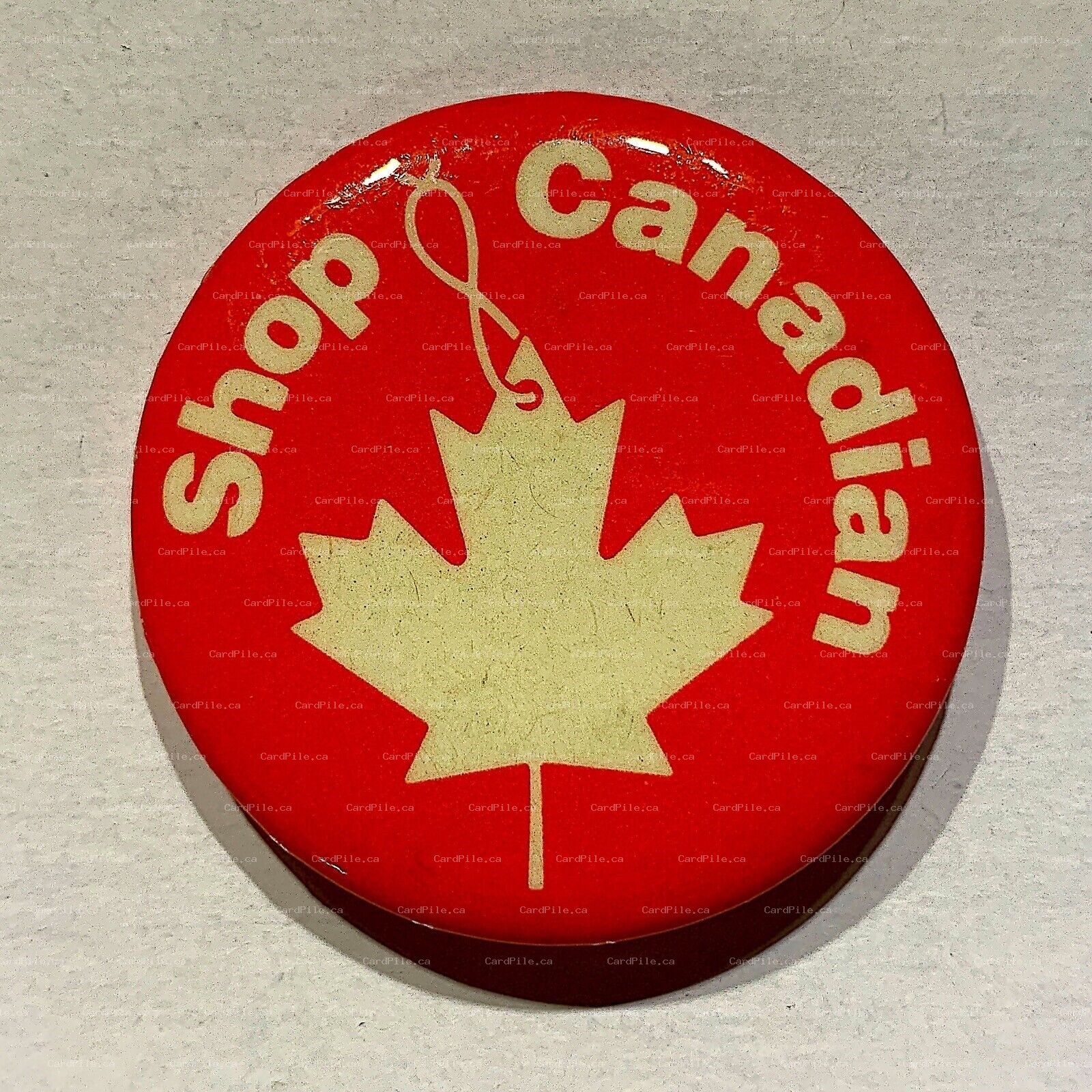 VINTAGE Shop Canadian Pinback Button