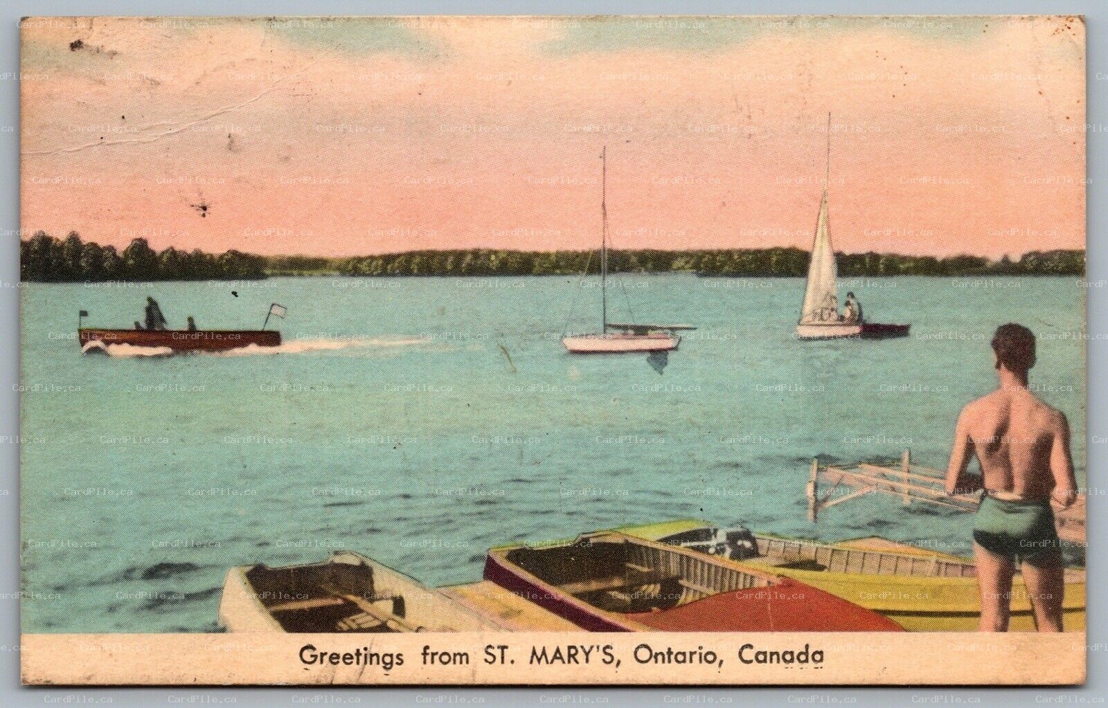 Postcard c1948 Greetings From St. Mary’s Ontario Canada Perth County