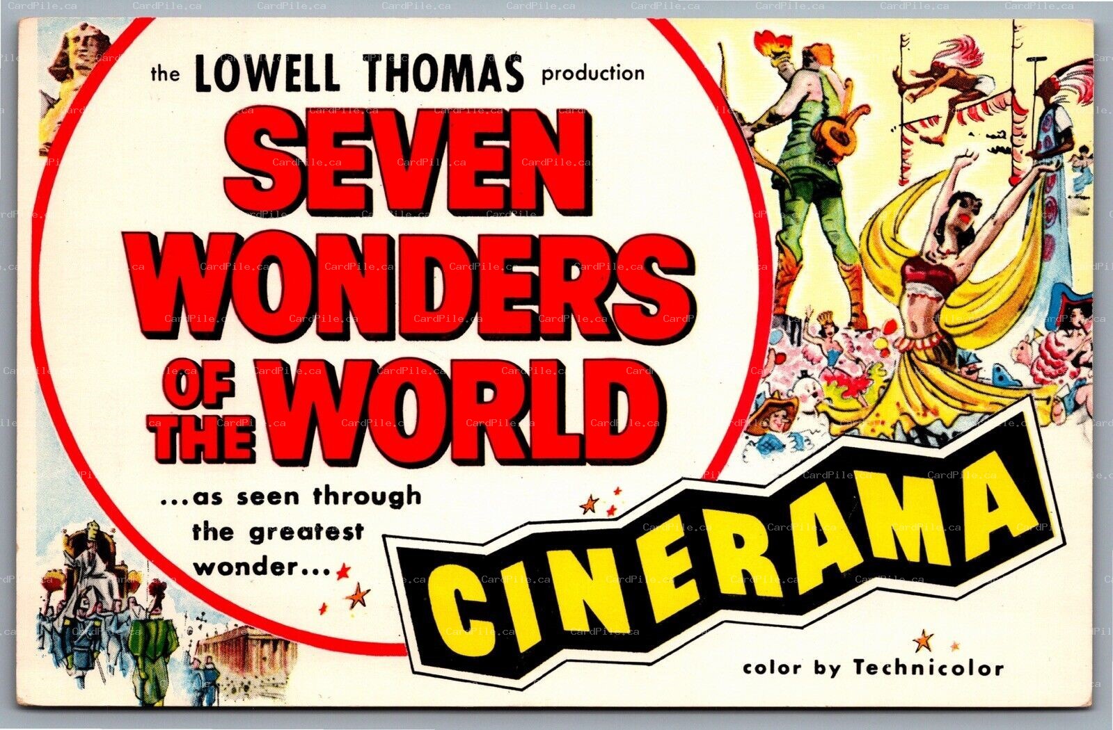 Postcard Philadelphia PA Seven Wonders of the World Cinema Boyd Theatre 