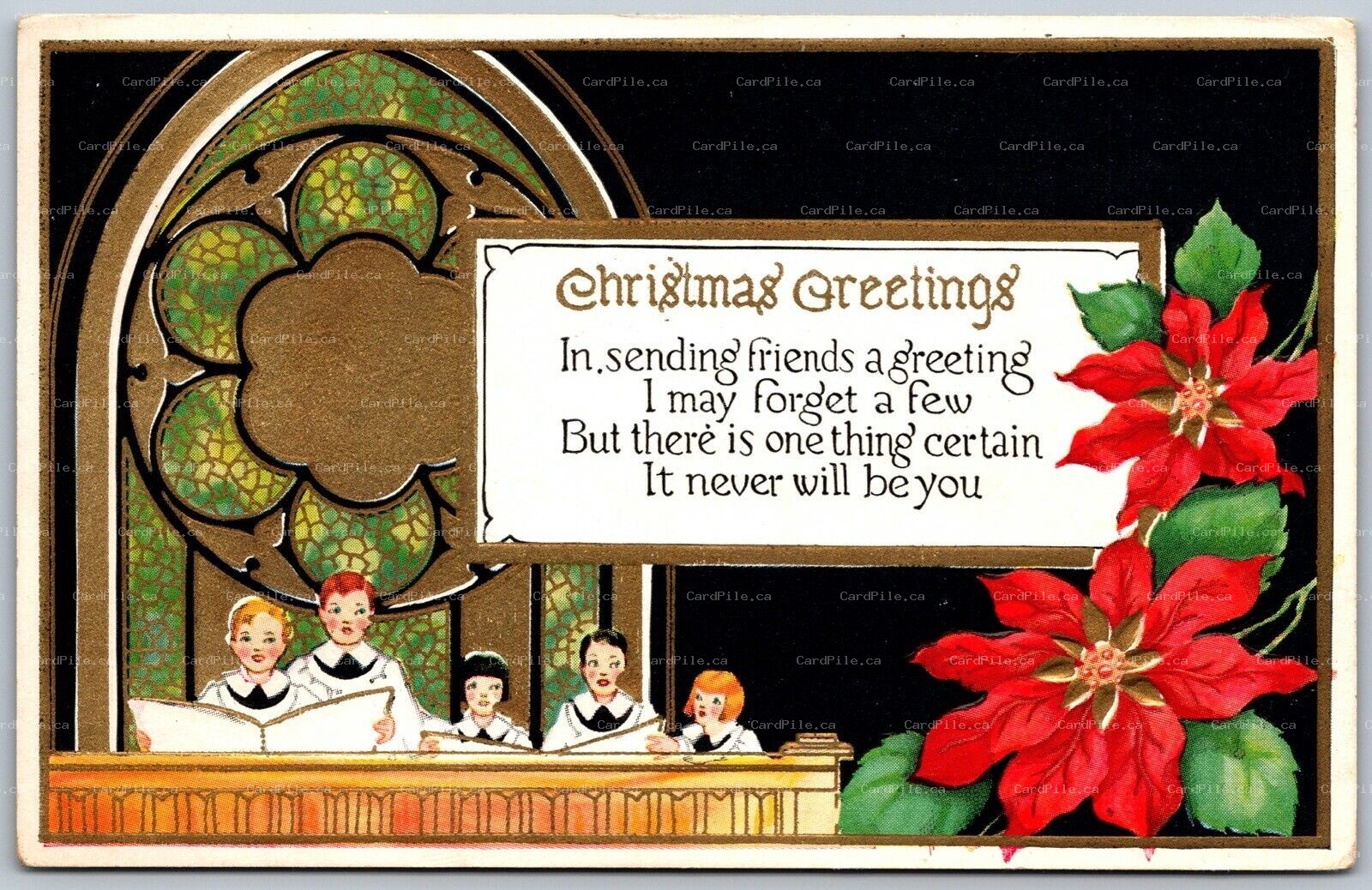 Postcard c1929 Christmas Greetings Spit Ring Novar to Newton Robinson Ontario