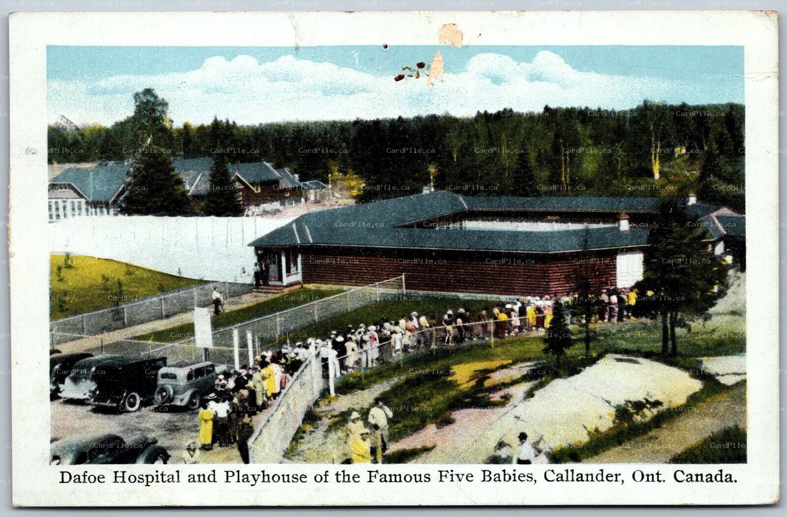 Postcard Callander Ontario c1941 Dafoe Hospital and Playhouse Dionne Quintuplets