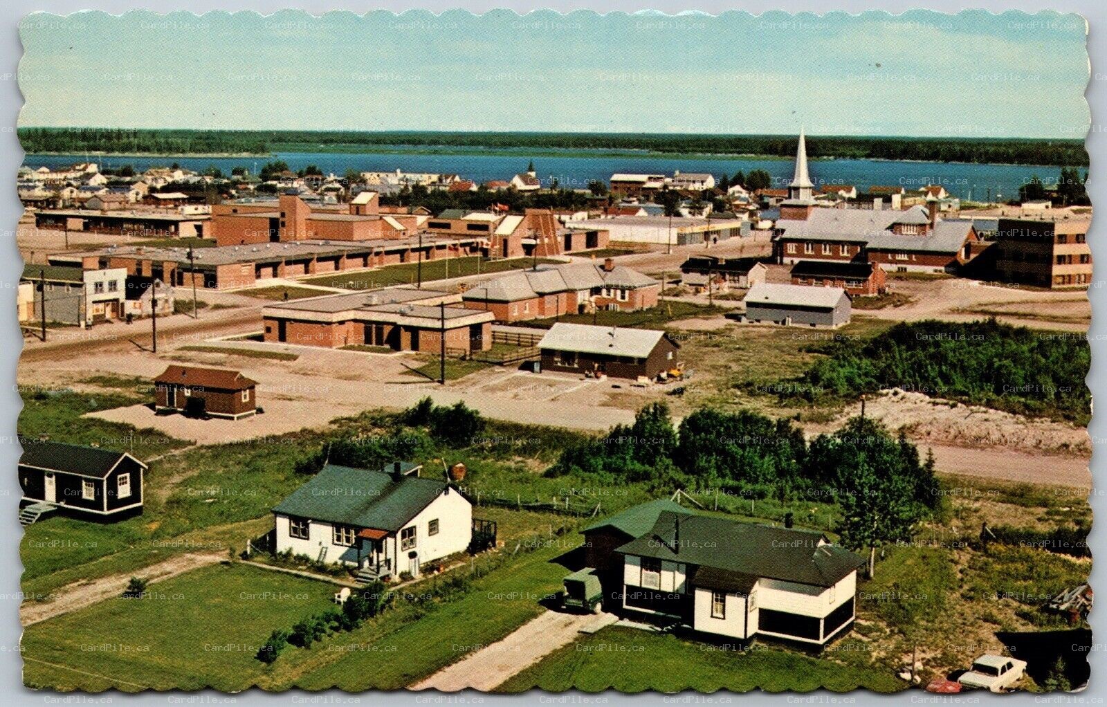 Postcard Moosonee Ontario c1971 Birds Eye View of Town Cochrane District