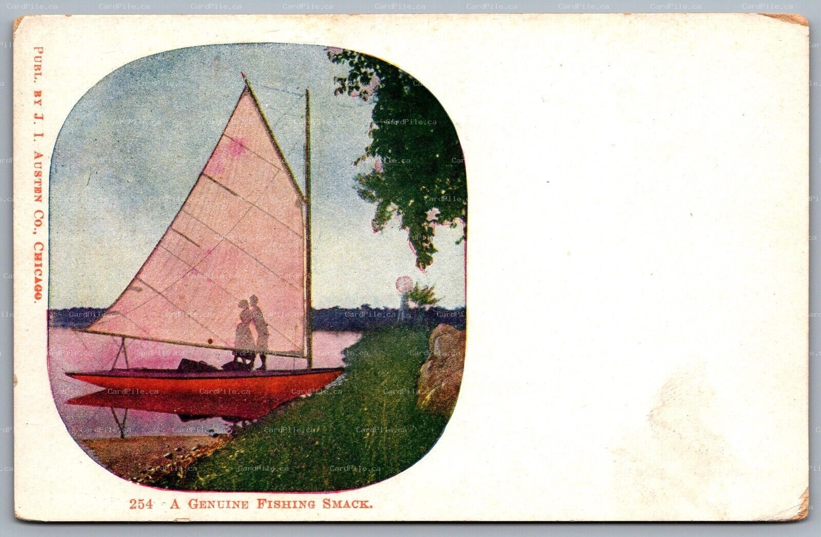 Postcard c1900s A Genuine Fishing Smack - Boat - J. I. Austen Co.