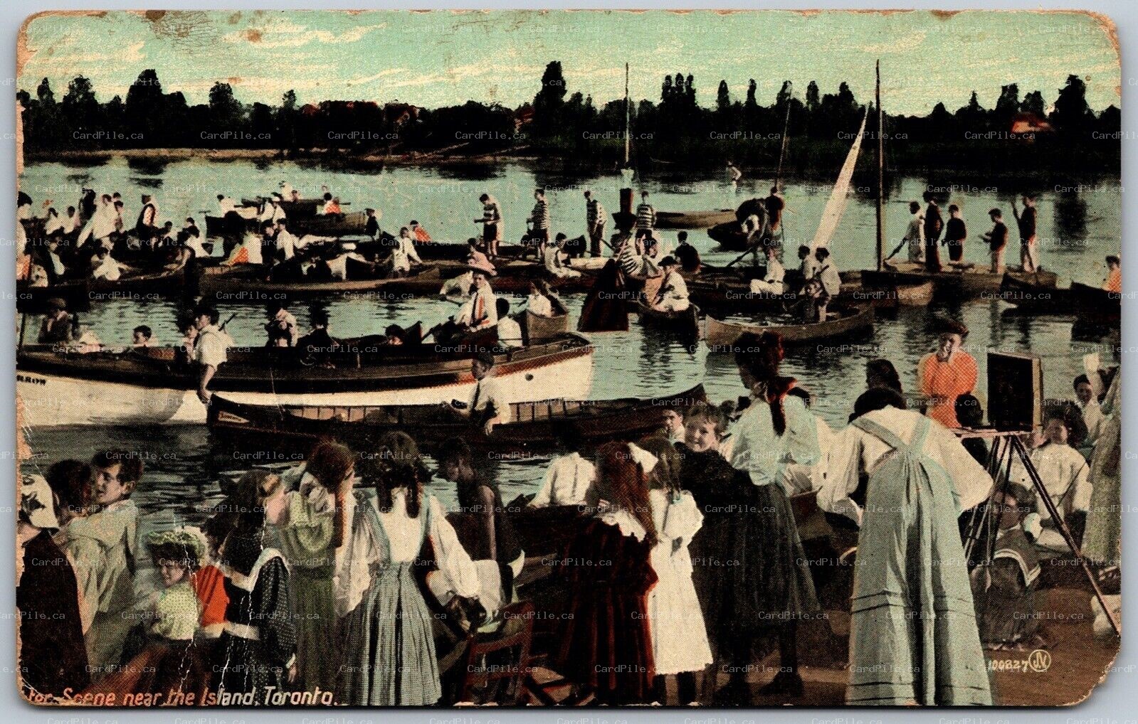 Postcard Toronto Ontario c1908 Water Scene near the Island York County *as is*