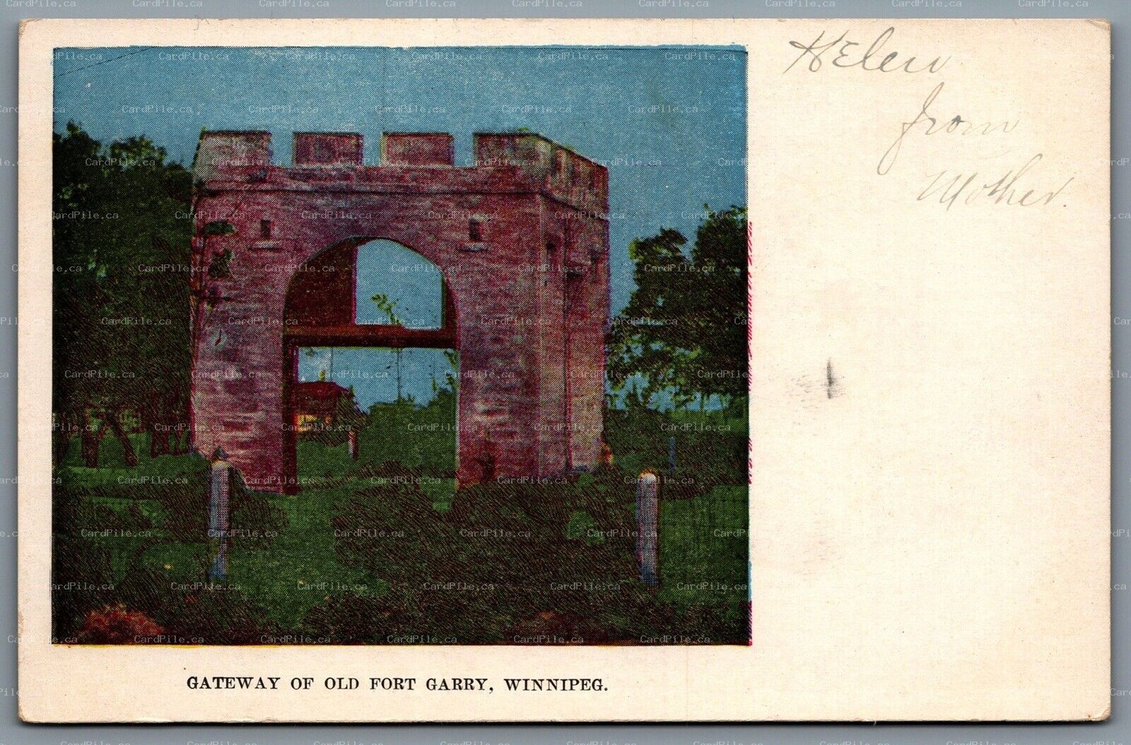 Postcard Winnipeg Manitoba c1910s Gateway of Old Fort Garry W. G. Macfarlane
