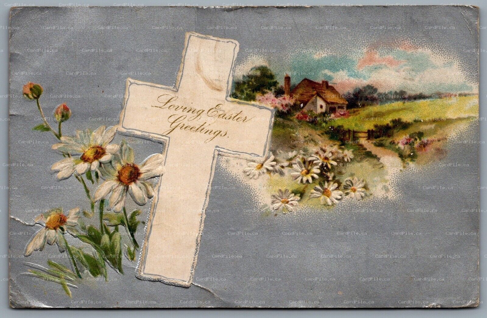 Postcard c1909 Loving Easter Greetings Winsch Back CDS Machine Cancel Orillia