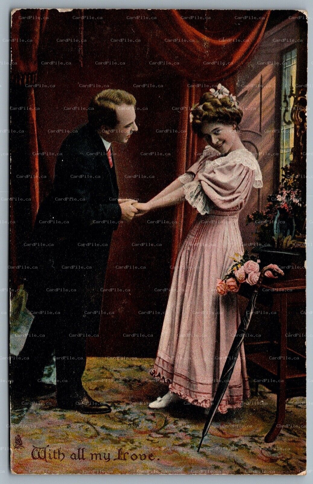 Postcard c1908 Love’s Thermometer Tucks CDS Cancel RPO Port Hope & Toronto