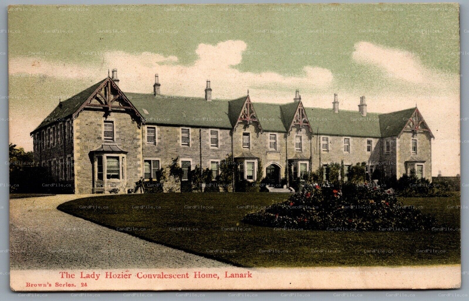 Postcard Lanark Scotland c1906 Lady Hozier Convalescent Home Thankerton Cancel