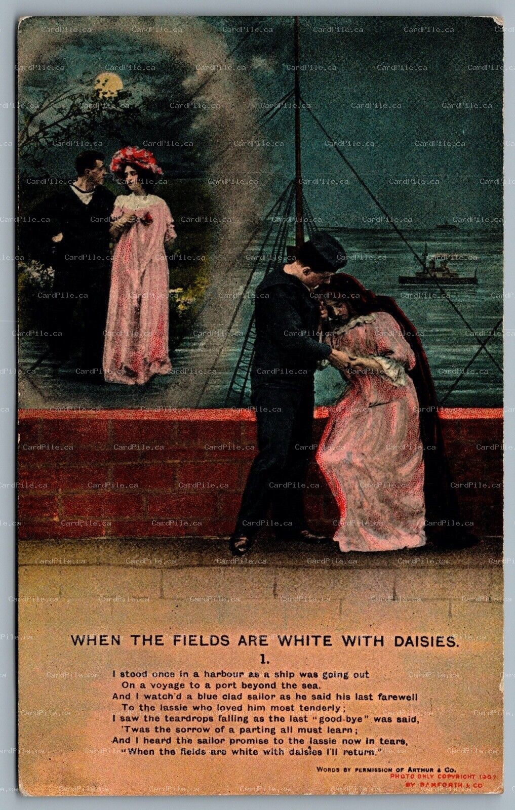 Postcard 1909 When The Fields Are White … CDS Machine Cancel Winnipeg Manitoba