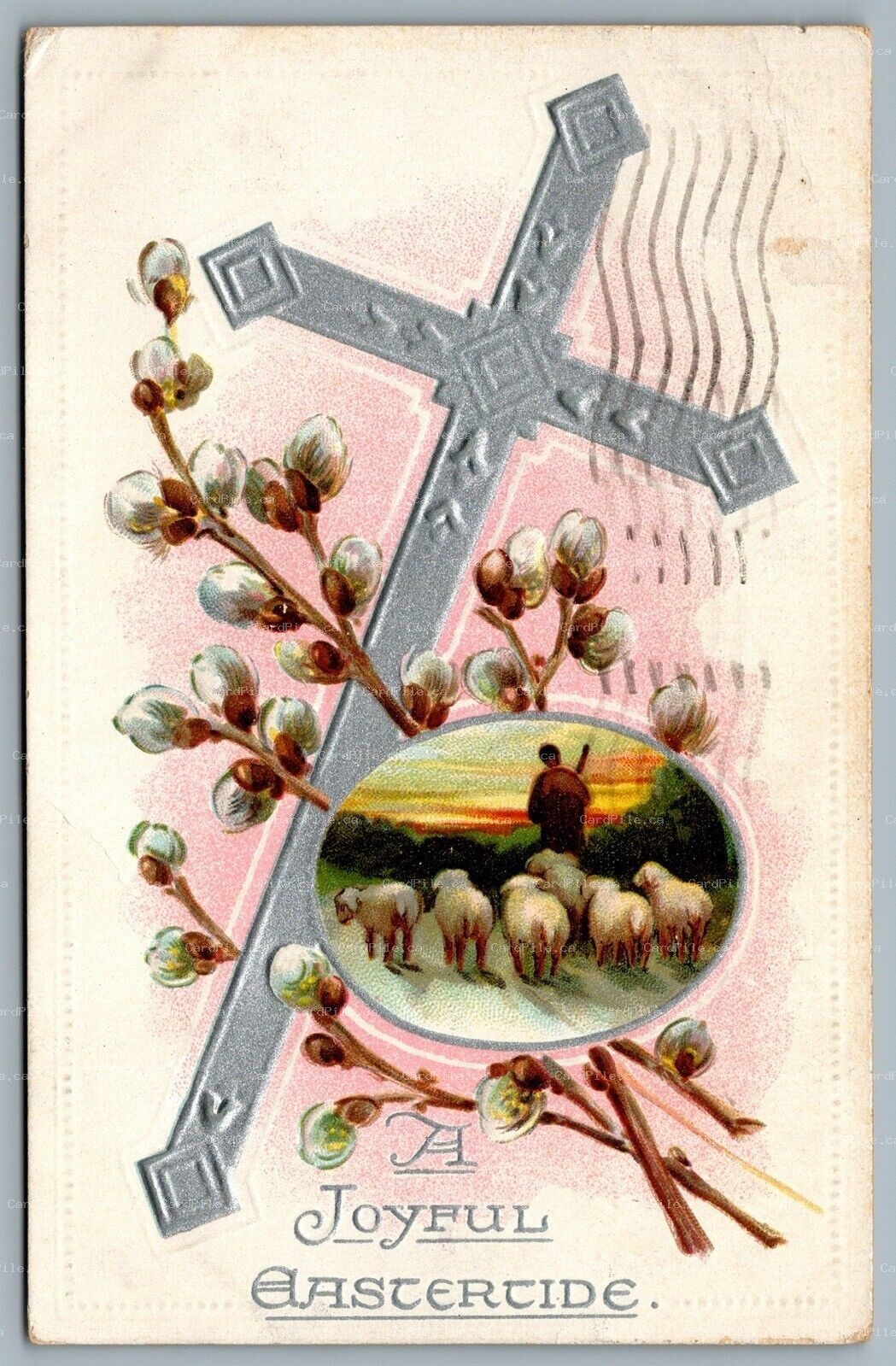 Postcard c1909 A Joyful Eastertide Embossed Tucks CDS Machine Cancel Toronto