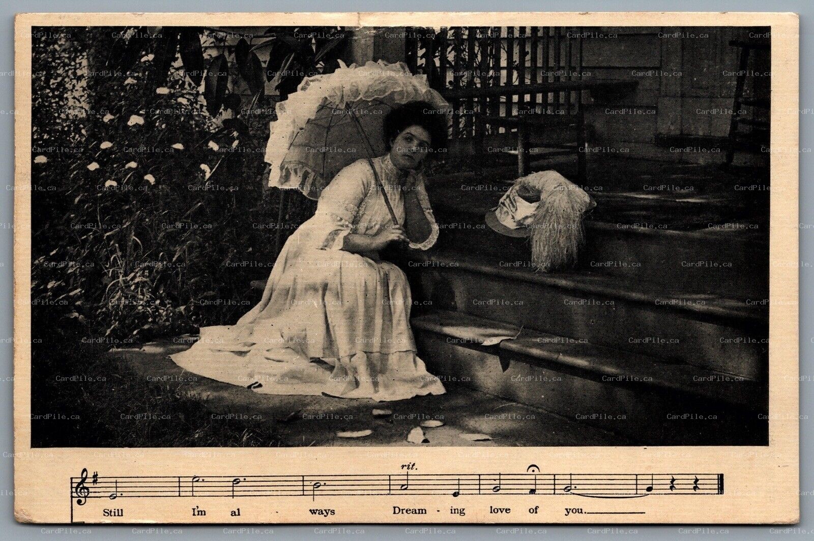 Postcard c1908 Song Series by Charles K Harris CDS Duplex Cancel Uxbridge B