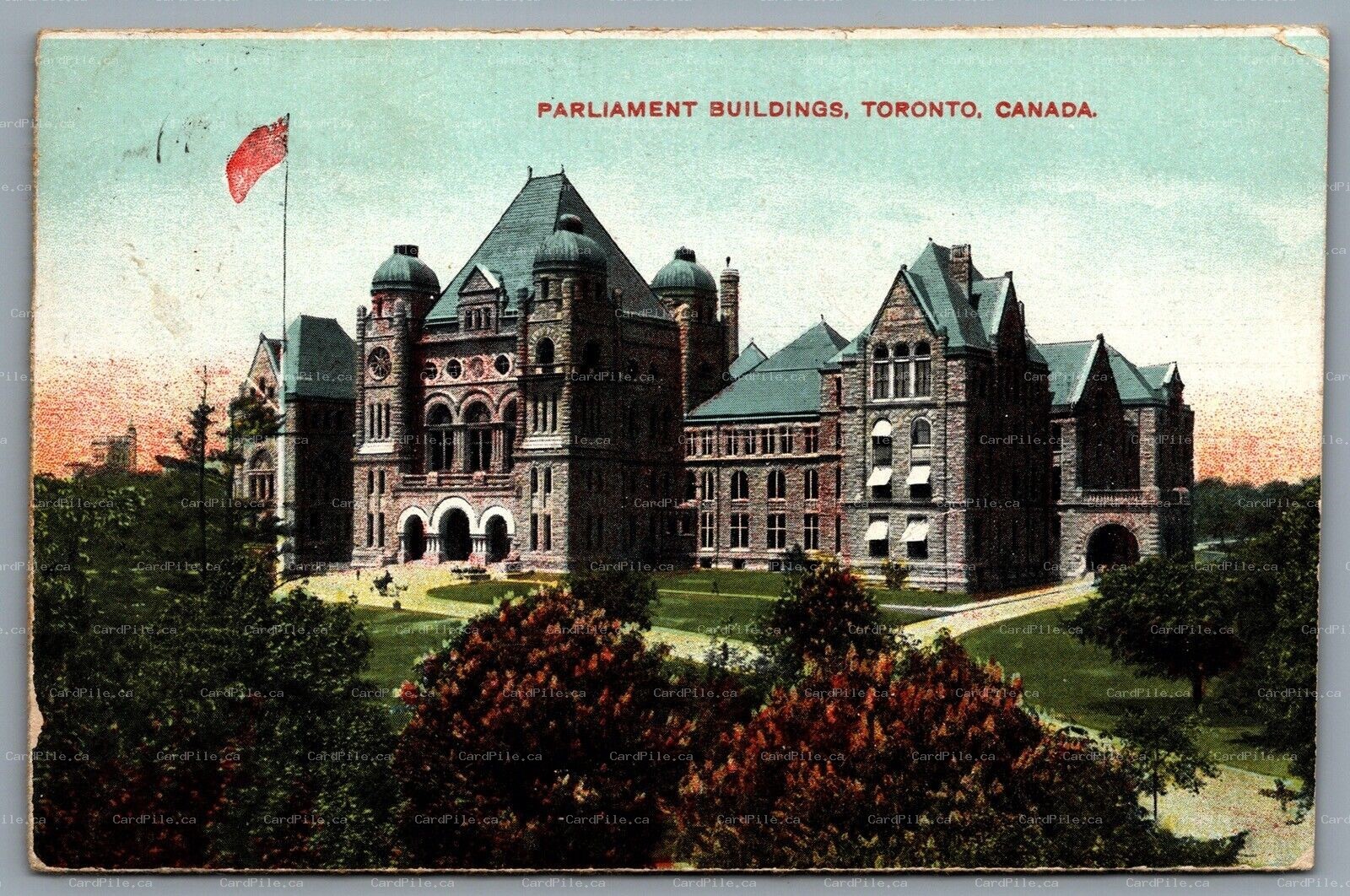 Postcard Toronto Ontario c1909 Parliament Buildings 3 Ring Orb Cancel Toronto 