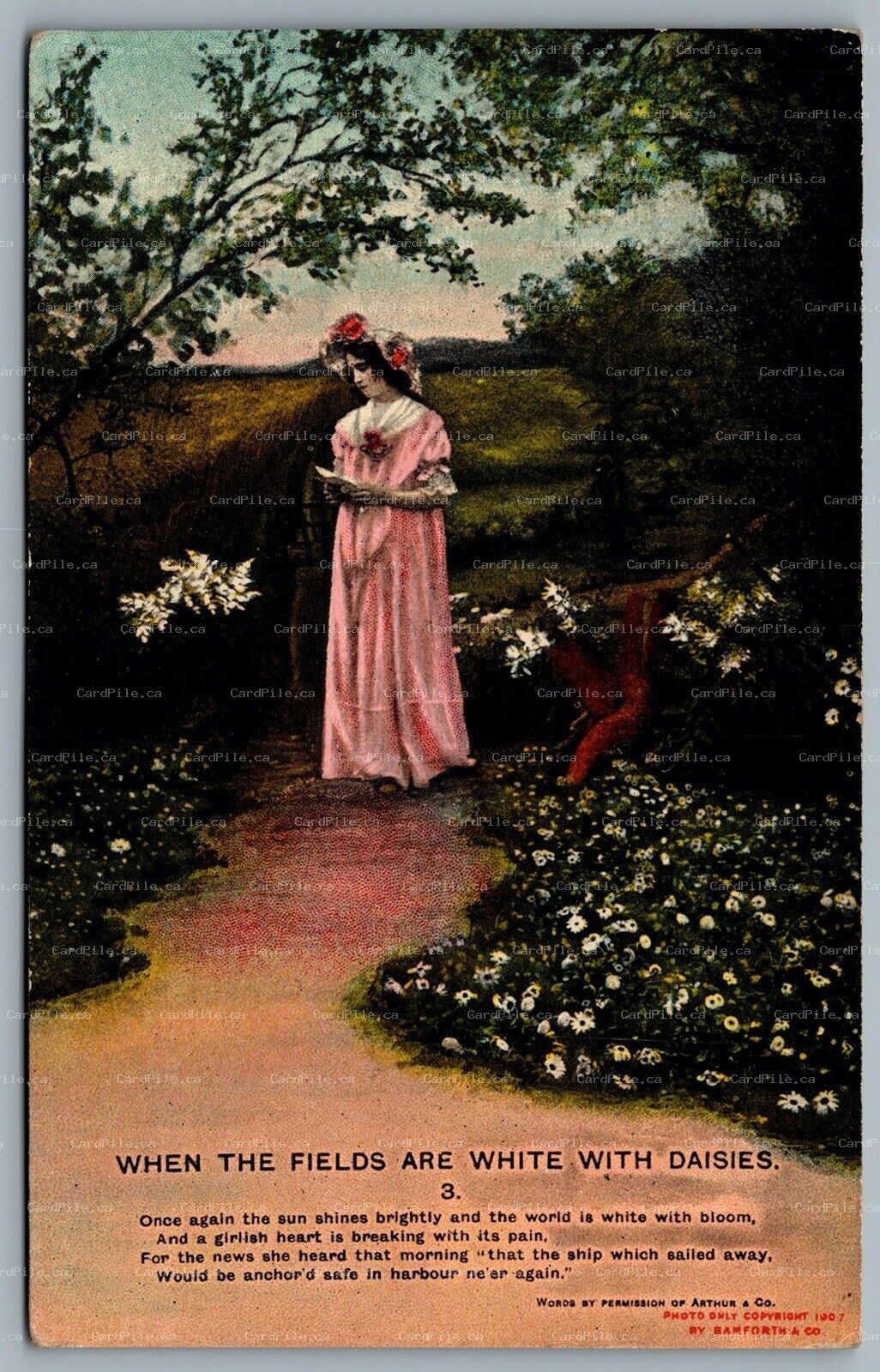 Postcard 1909 When The Fields Are White … Split Ring Cancel Minitonas & Scarboro